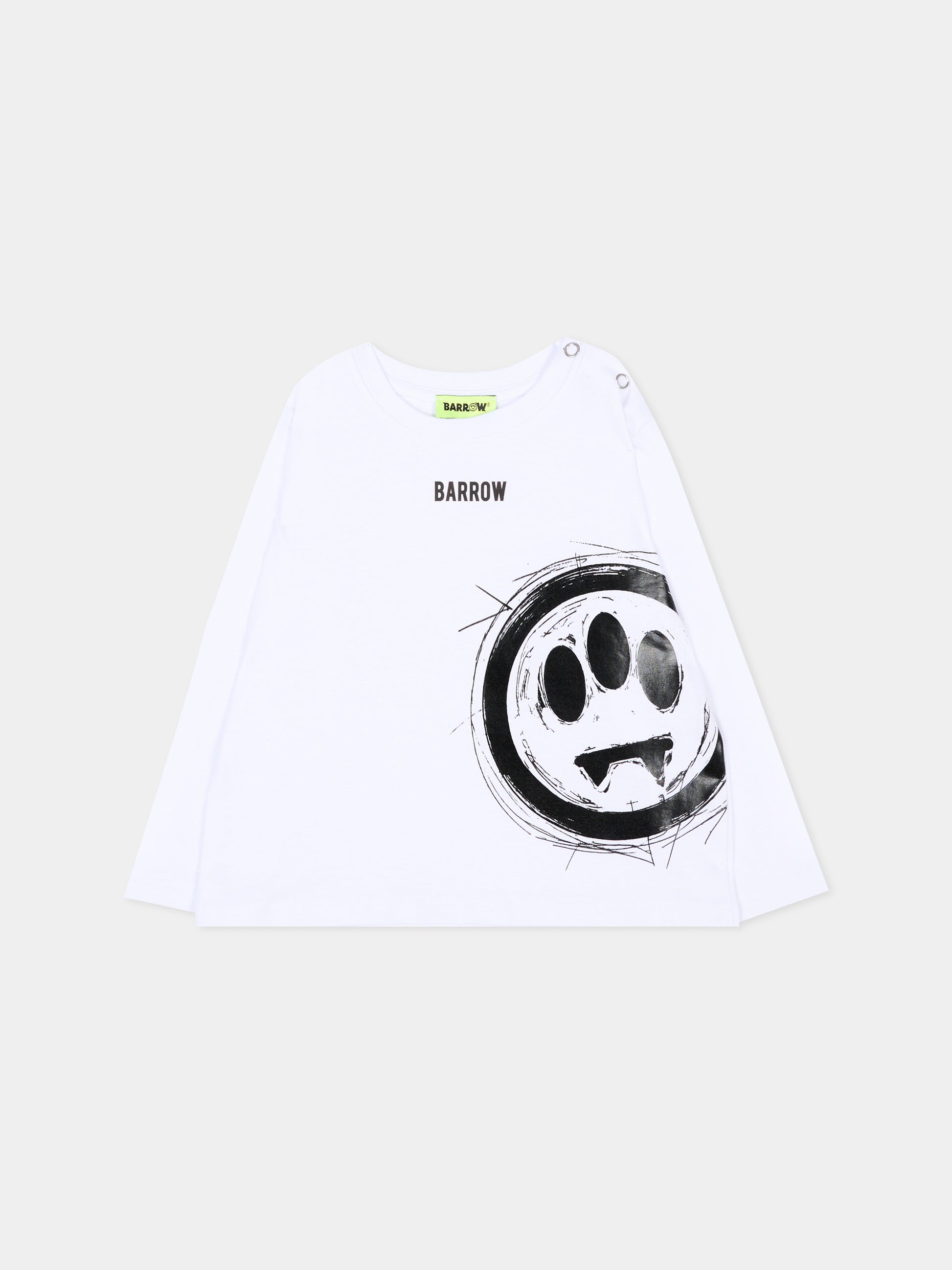 T-Shirt bianca per neonato con smile,Barrow,F6BKNBTH185 002