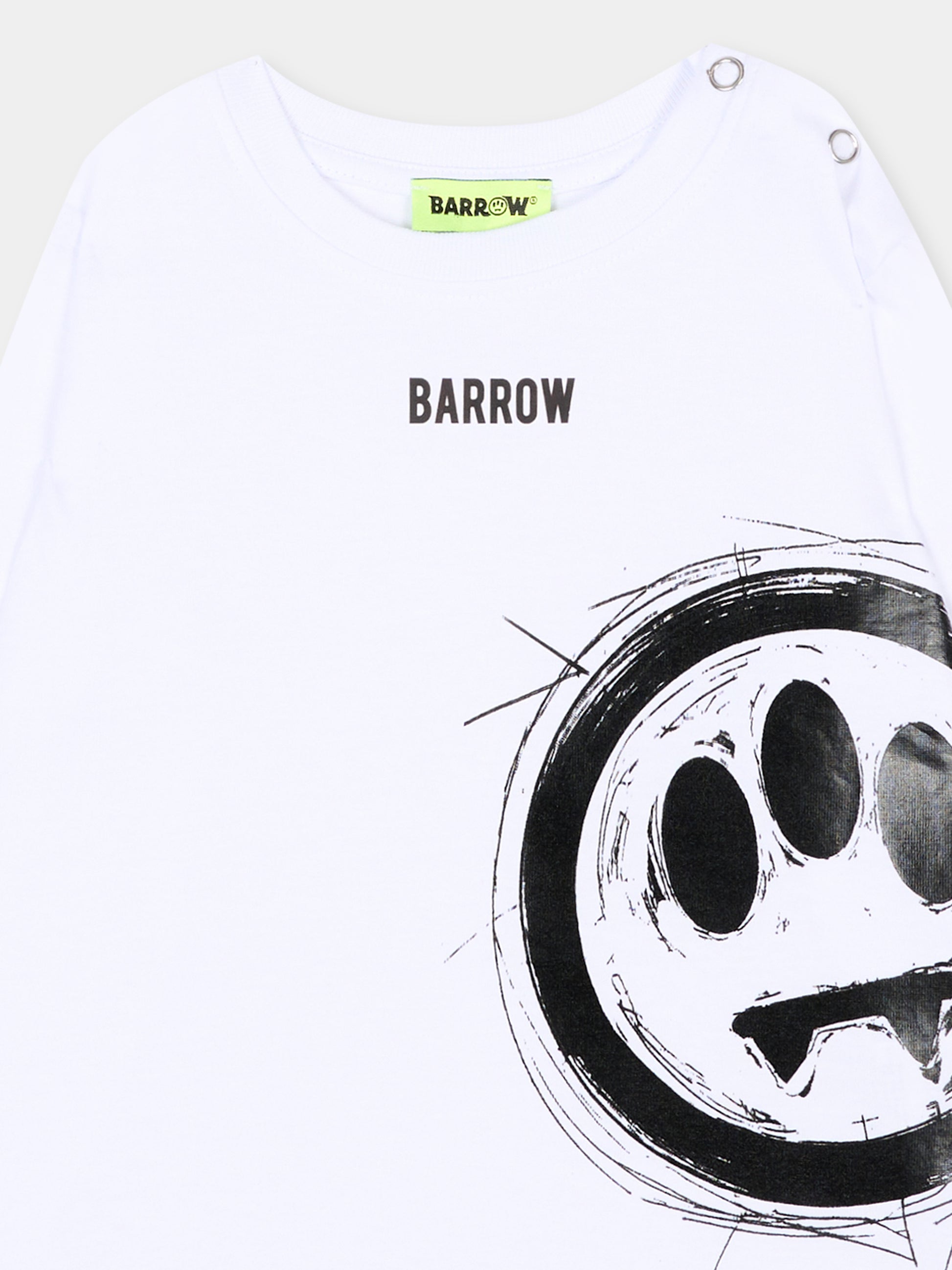 T-Shirt bianca per neonato con smile,Barrow,F6BKNBTH185 002