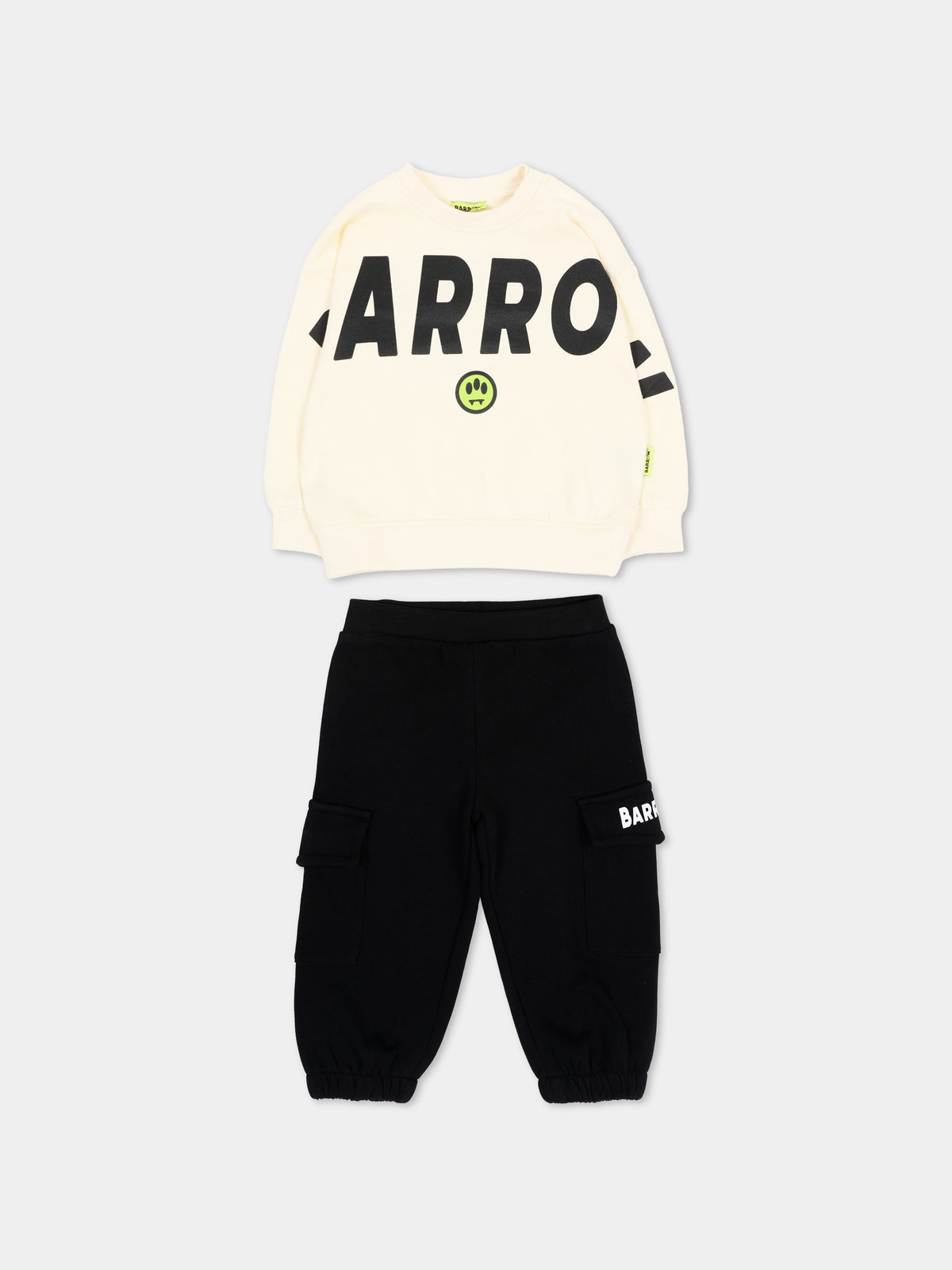 Completo sportivo lungo avorio per neonati con logo,Barrow,F6BKUNSF189 013/110
