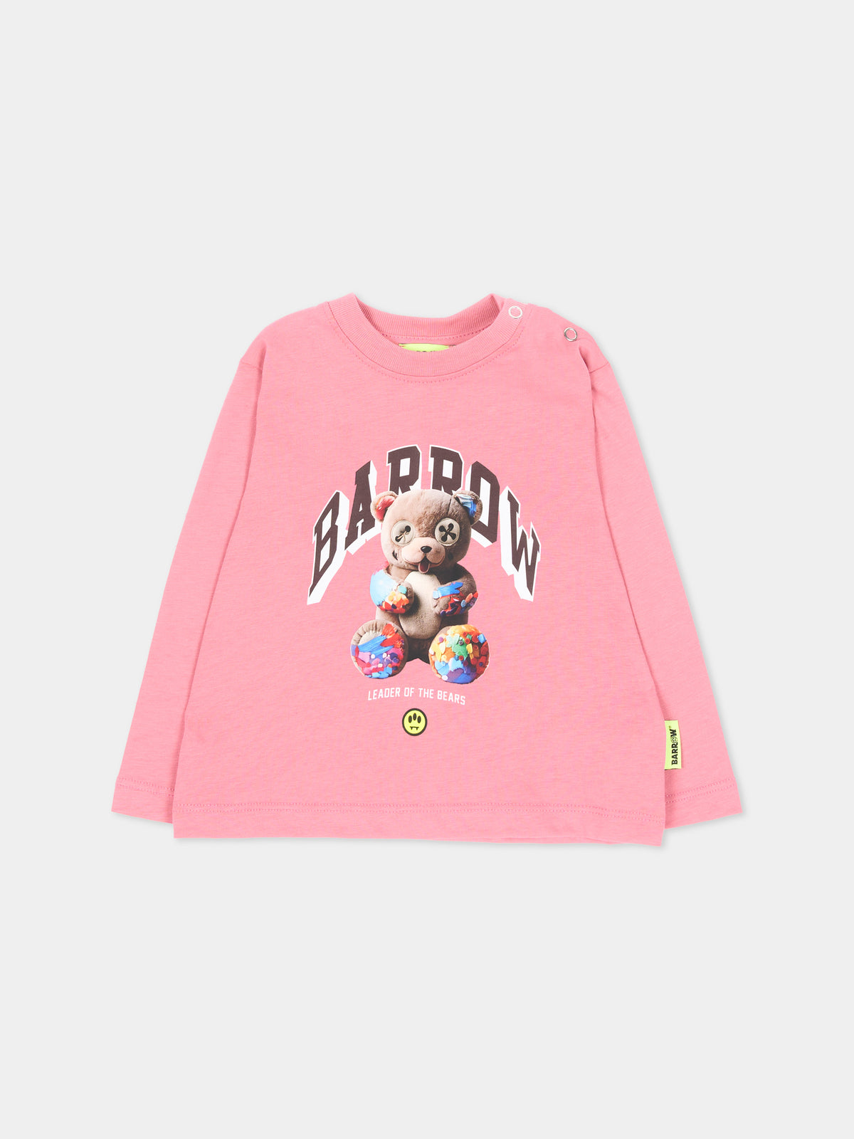 T-shirt a manica lunga rosa per neonata con stampa,Barrow,F6BKUNTH194 409
