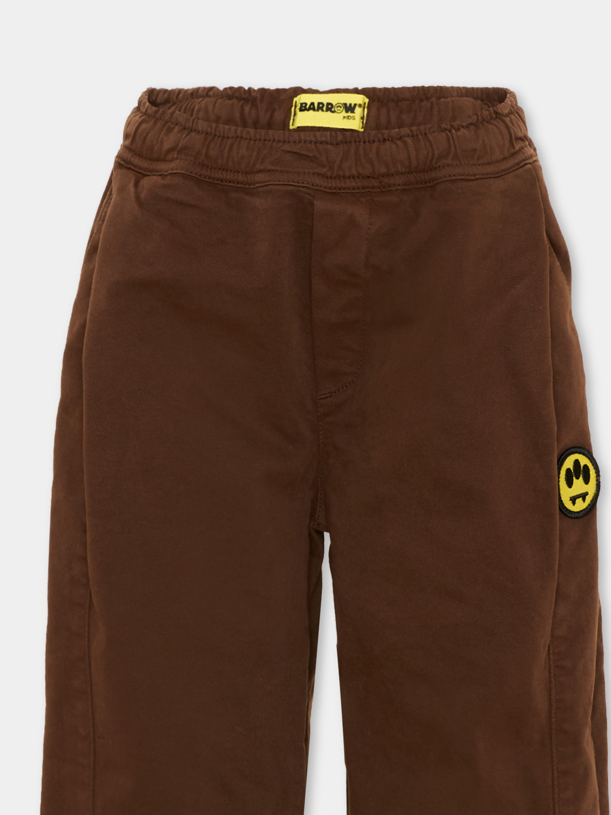 Pantalone marrone per bambini con logo,Barrow,F6BKJUPA089 408