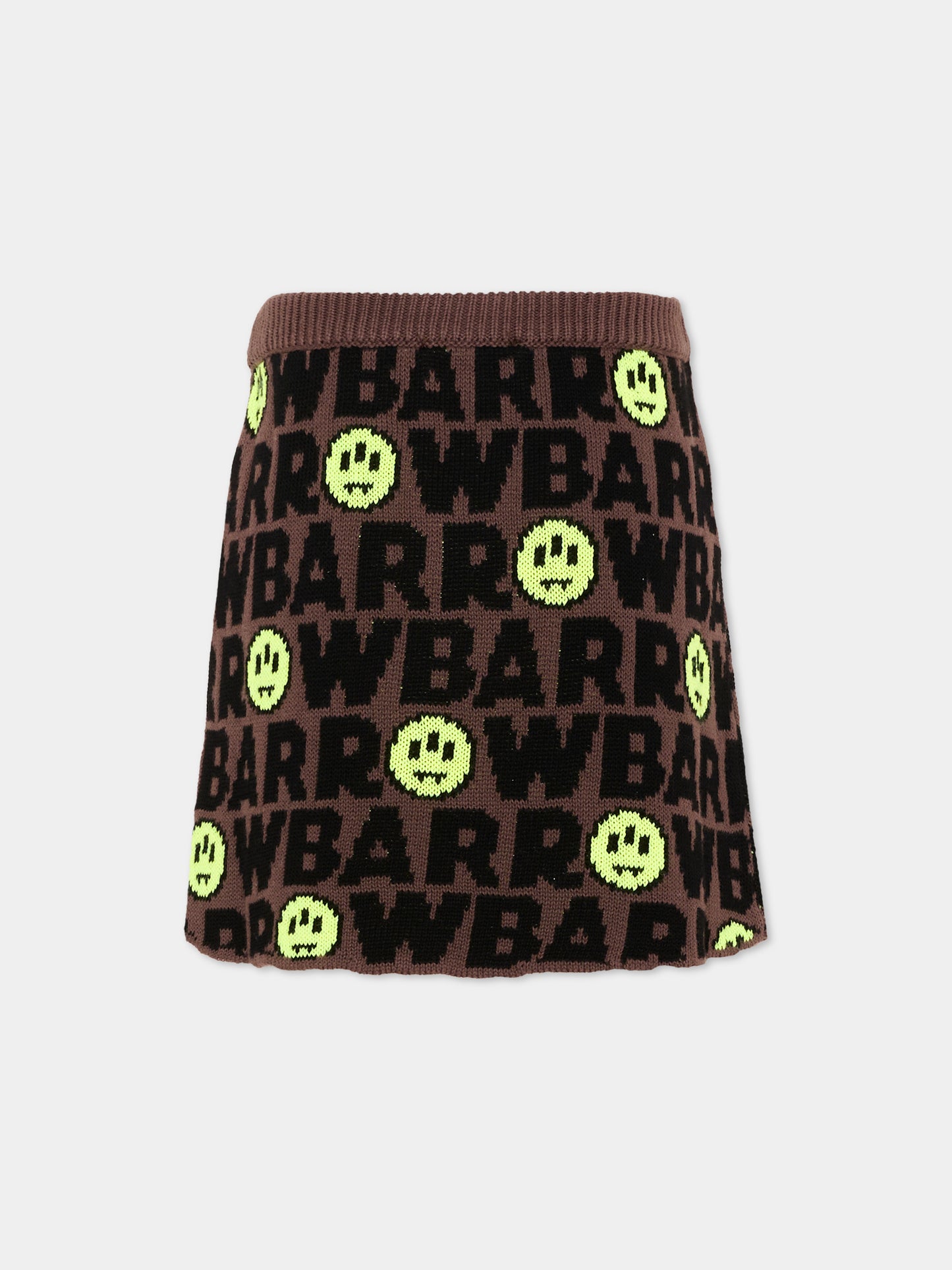 Gonna marrone per bambina con logo,Barrow,F6BKJGSK045 408