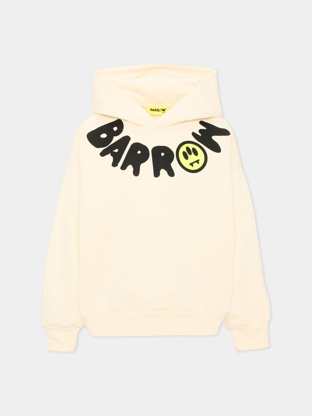 Felpa con cappuccio avorio con logo,Barrow,F6BKJUHS038 013