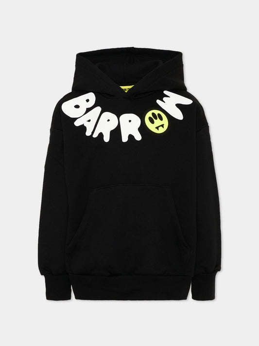 Felpa con cappuccio nera con stampa,Barrow,F6BKJUHS038 110