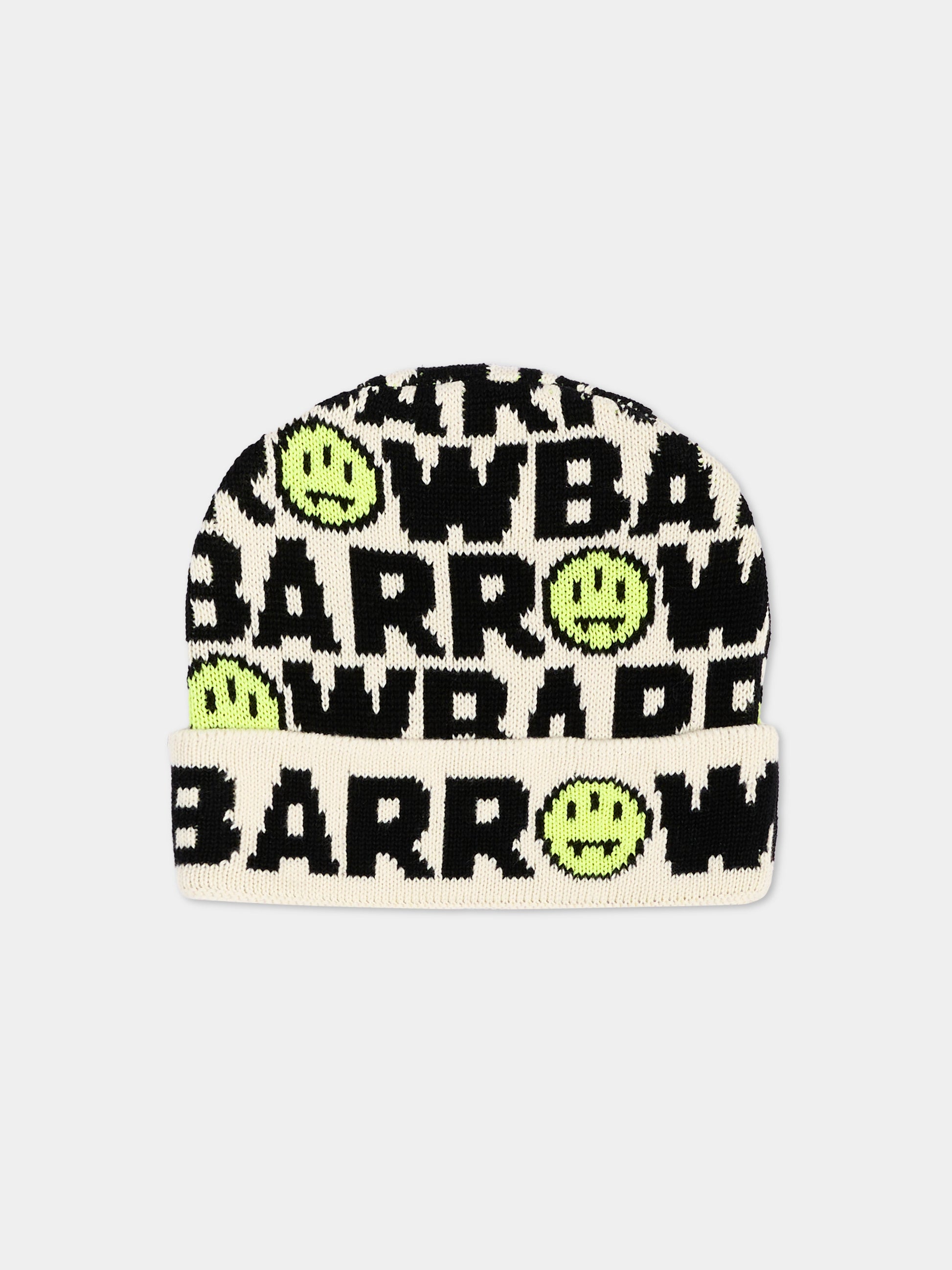 Berretto avorio per bambini con logo,Barrow,F6BKJUHT046 013