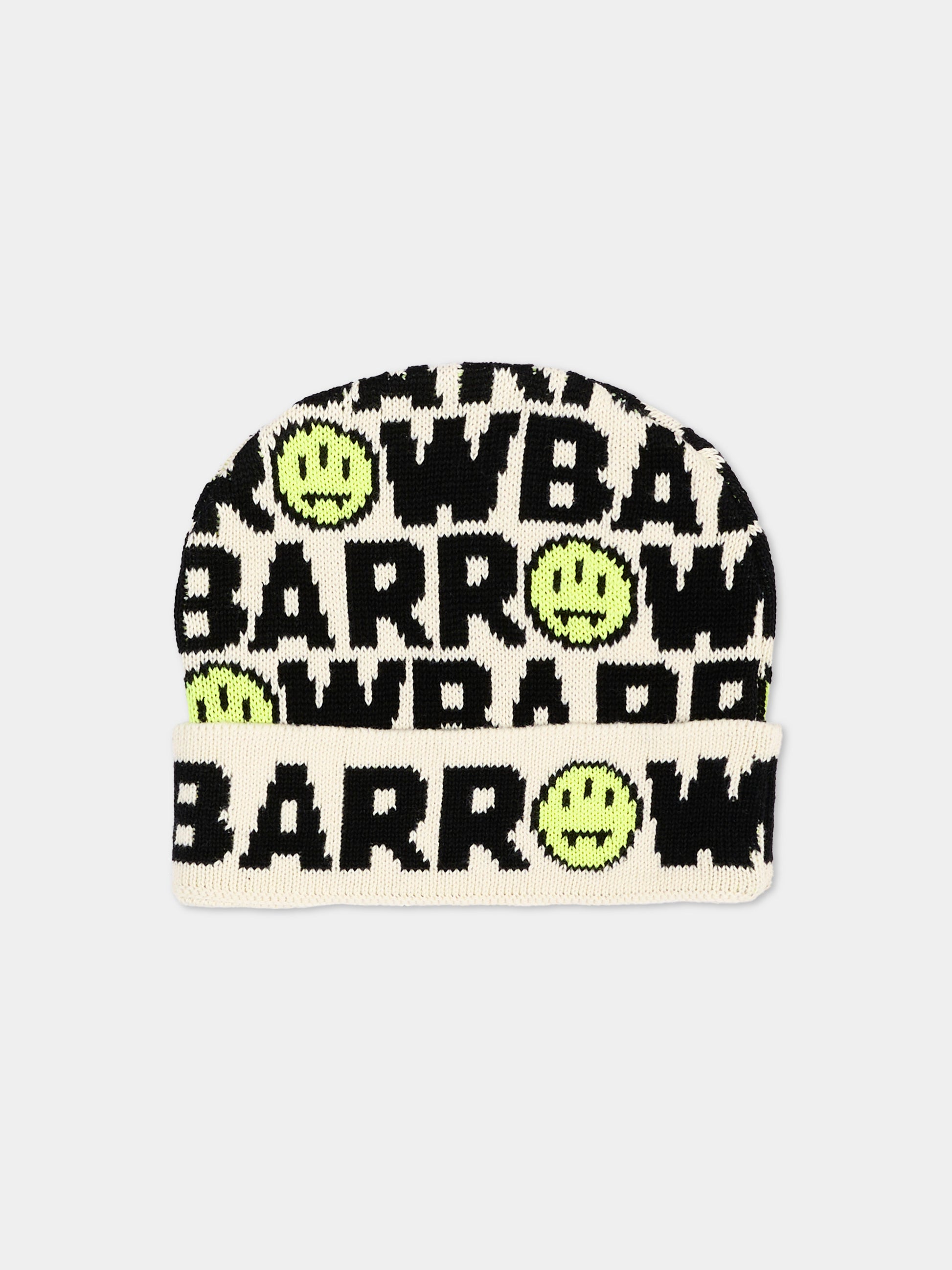 Berretto avorio per bambini con logo,Barrow,F6BKJUHT046 013