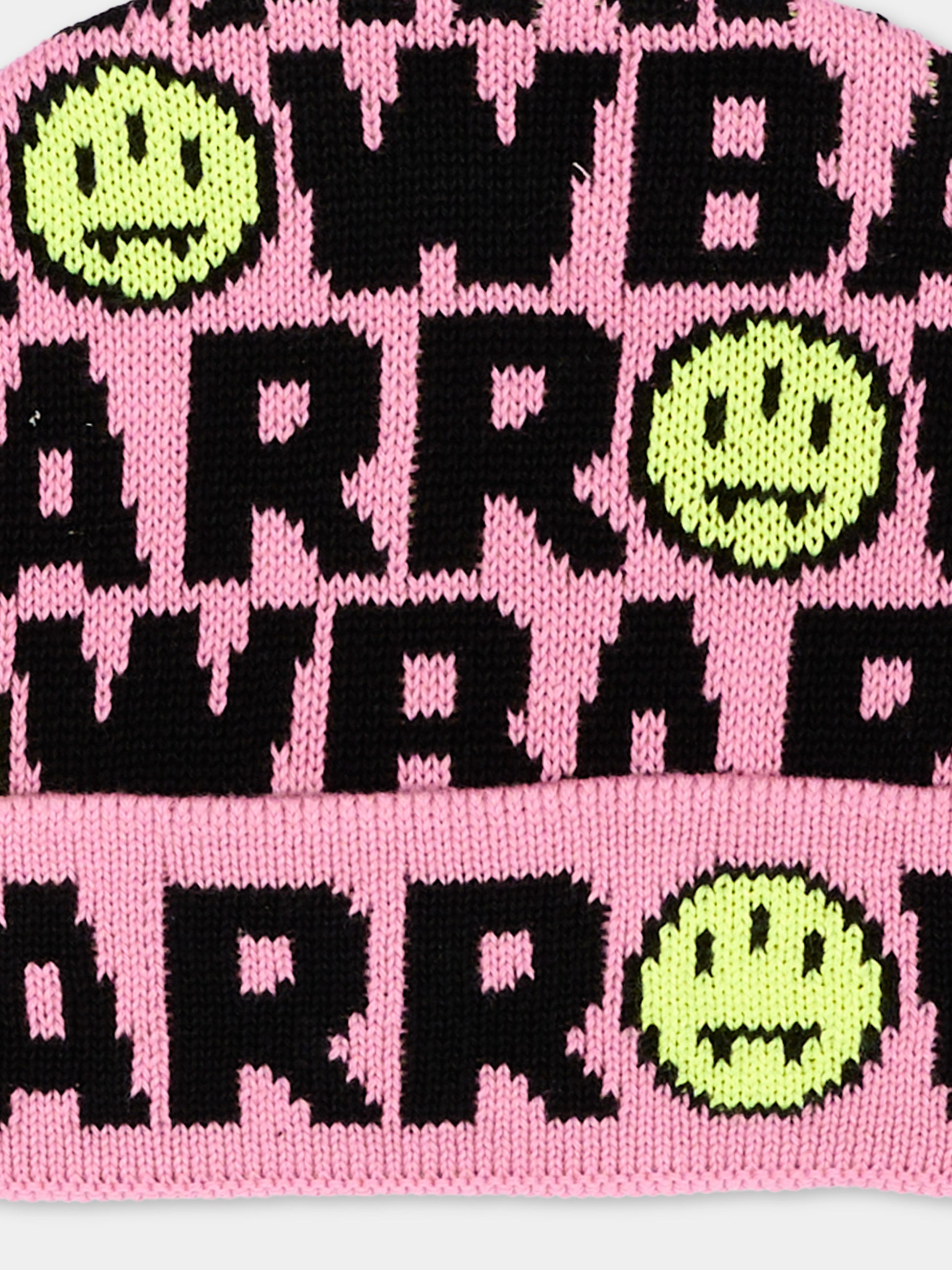 Berretto rosa per bambina con logo,Barrow,F6BKJUHT046 409