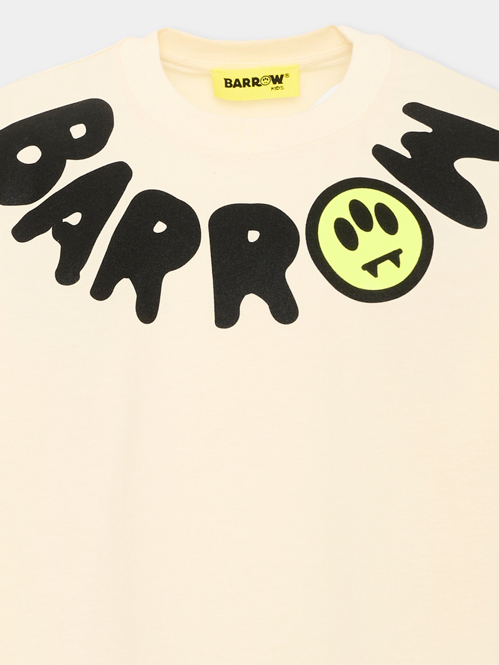 T-Shirt avorio per bambini con logo,Barrow,F6BKJUTH007 013
