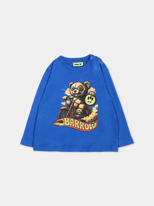 T-Shirt blu per neonato con orsetto,Barrow,F6BKNBTH183 407