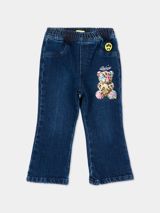 Jeans blu per neonata con stampa,Barrow,F6BKNGDP198 062