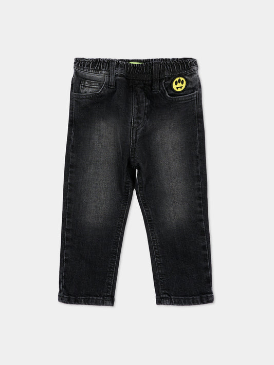 Jeans nero per neonati con logo,Barrow,F6BKUNDP193 411
