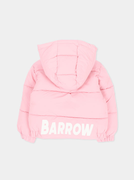 Piumino rosa per neonata con logo,Barrow,F6BKUNPF192 409