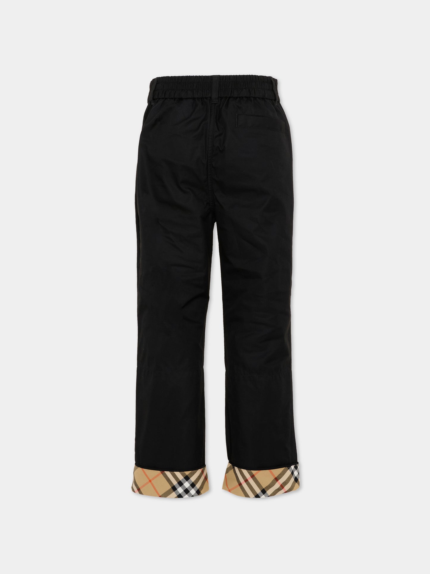 Pantaloni eleganti neri per bambino con check vintage,Burberry Kids,8131851 A1189