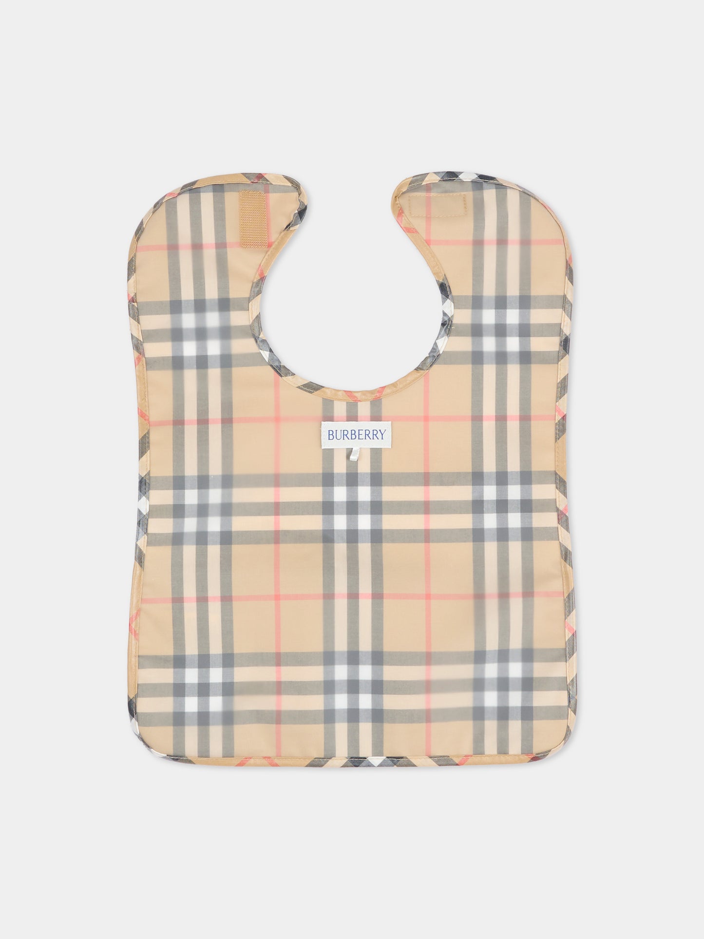 Bavaglino beige per neonati con check vintage,Burberry Kids,8120523 B9368