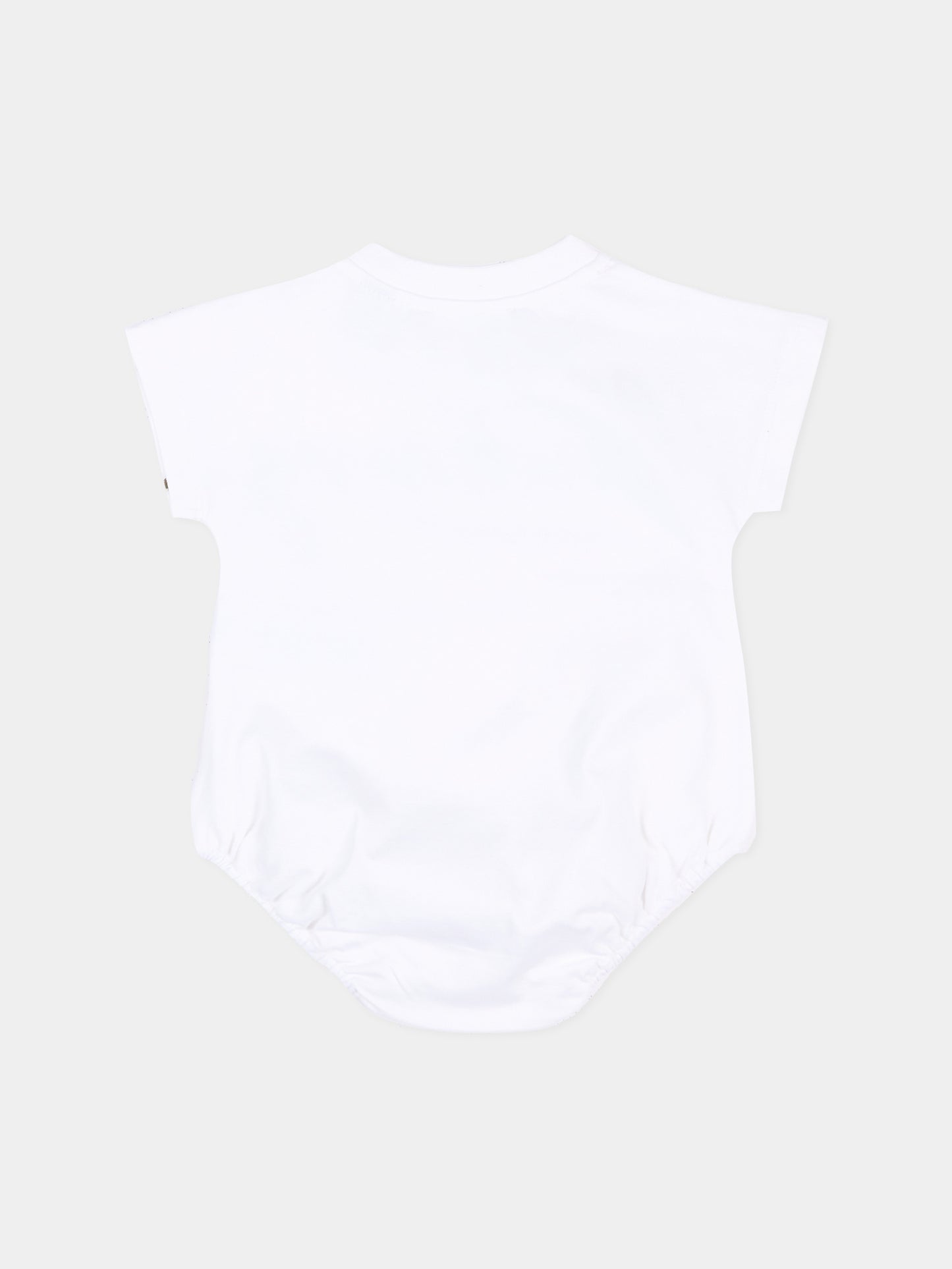 Body bianco per neonati con logo,Burberry Kids,8125959 A1464