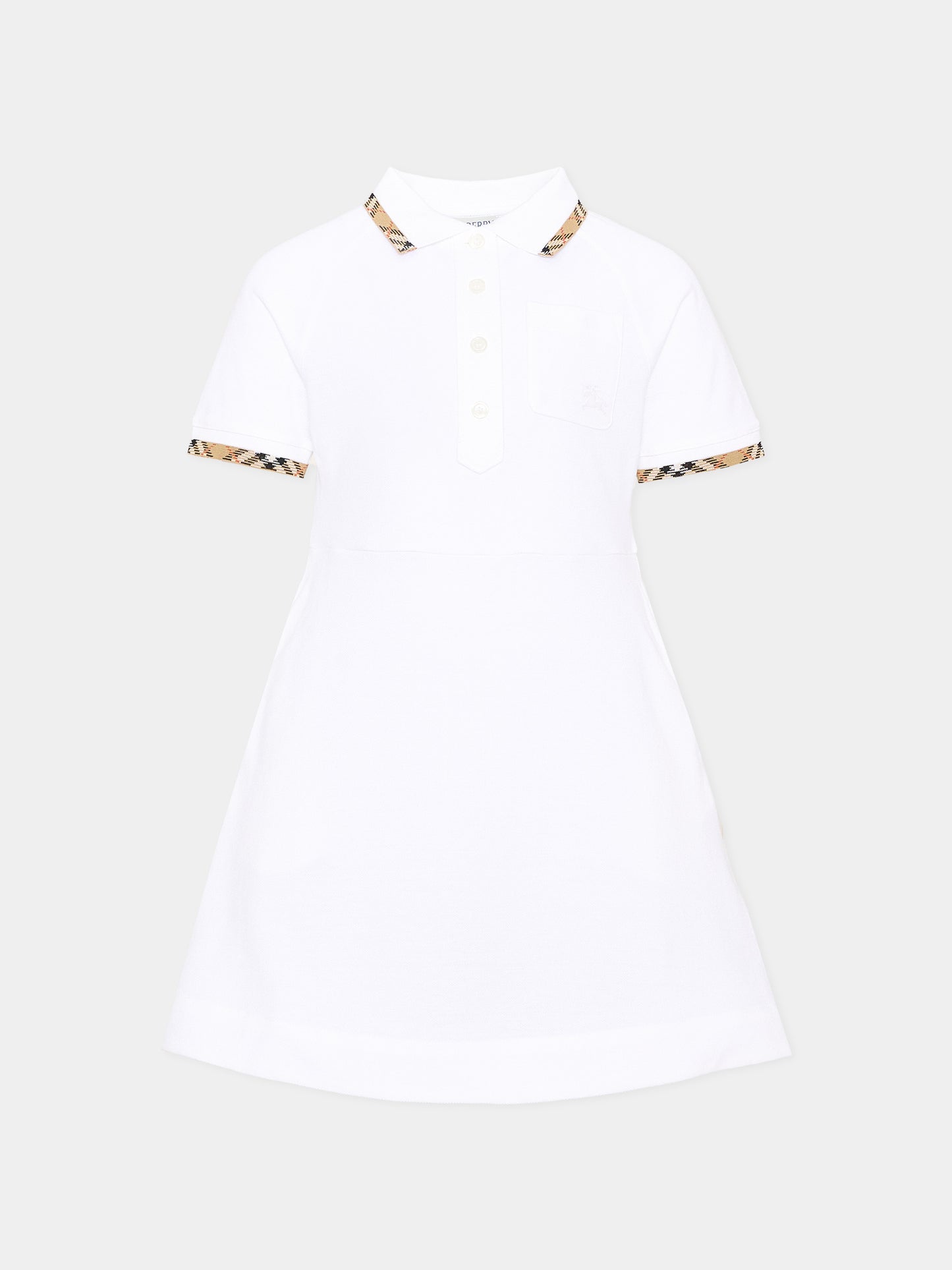 Vestito bianco per bambina con cavaliere equestre,Burberry Kids,8126330 A1464