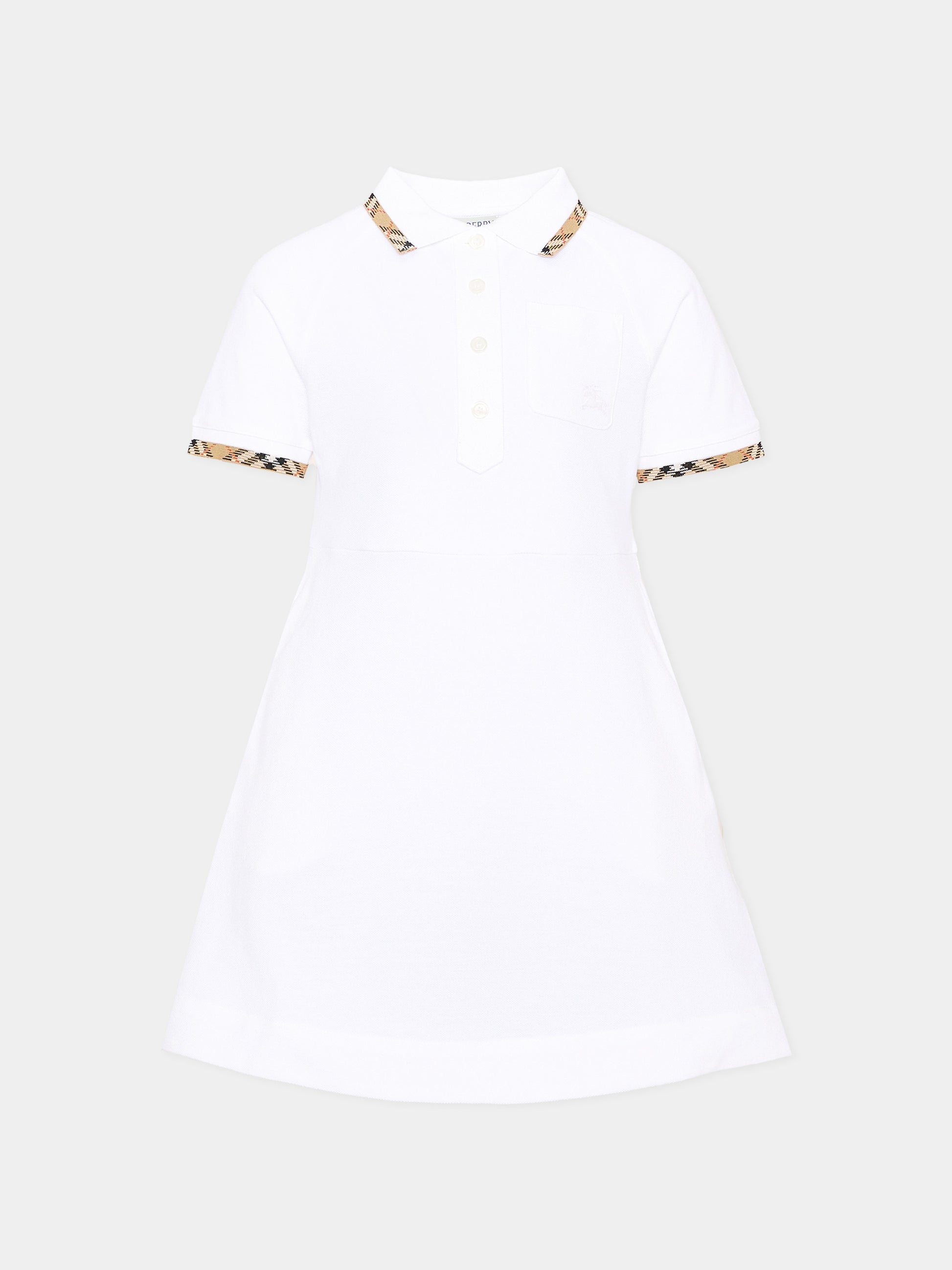 Vestito bianco per bambina con cavaliere equestre,Burberry Kids,8126330 A1464