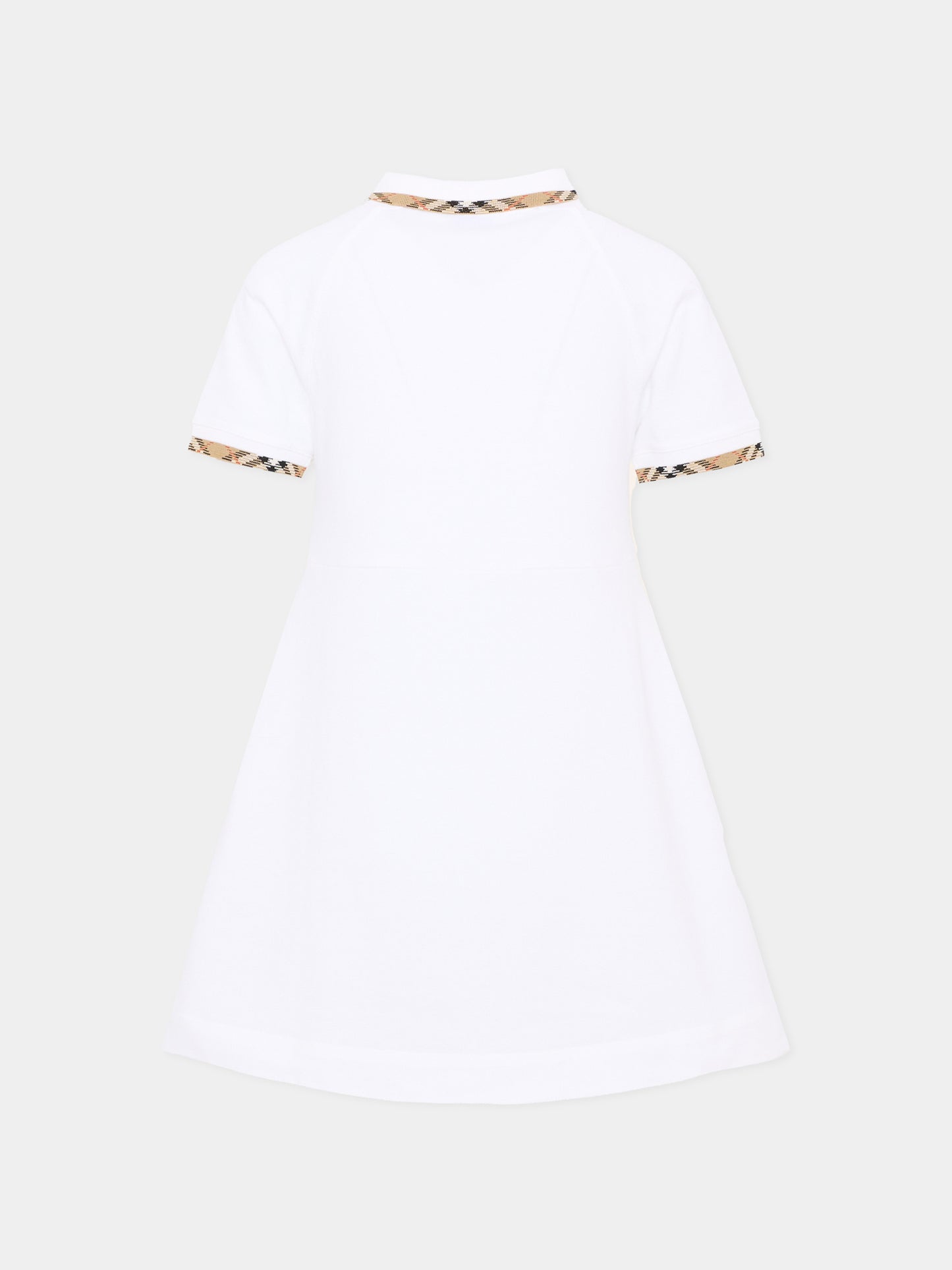Vestito bianco per bambina con cavaliere equestre,Burberry Kids,8126330 A1464