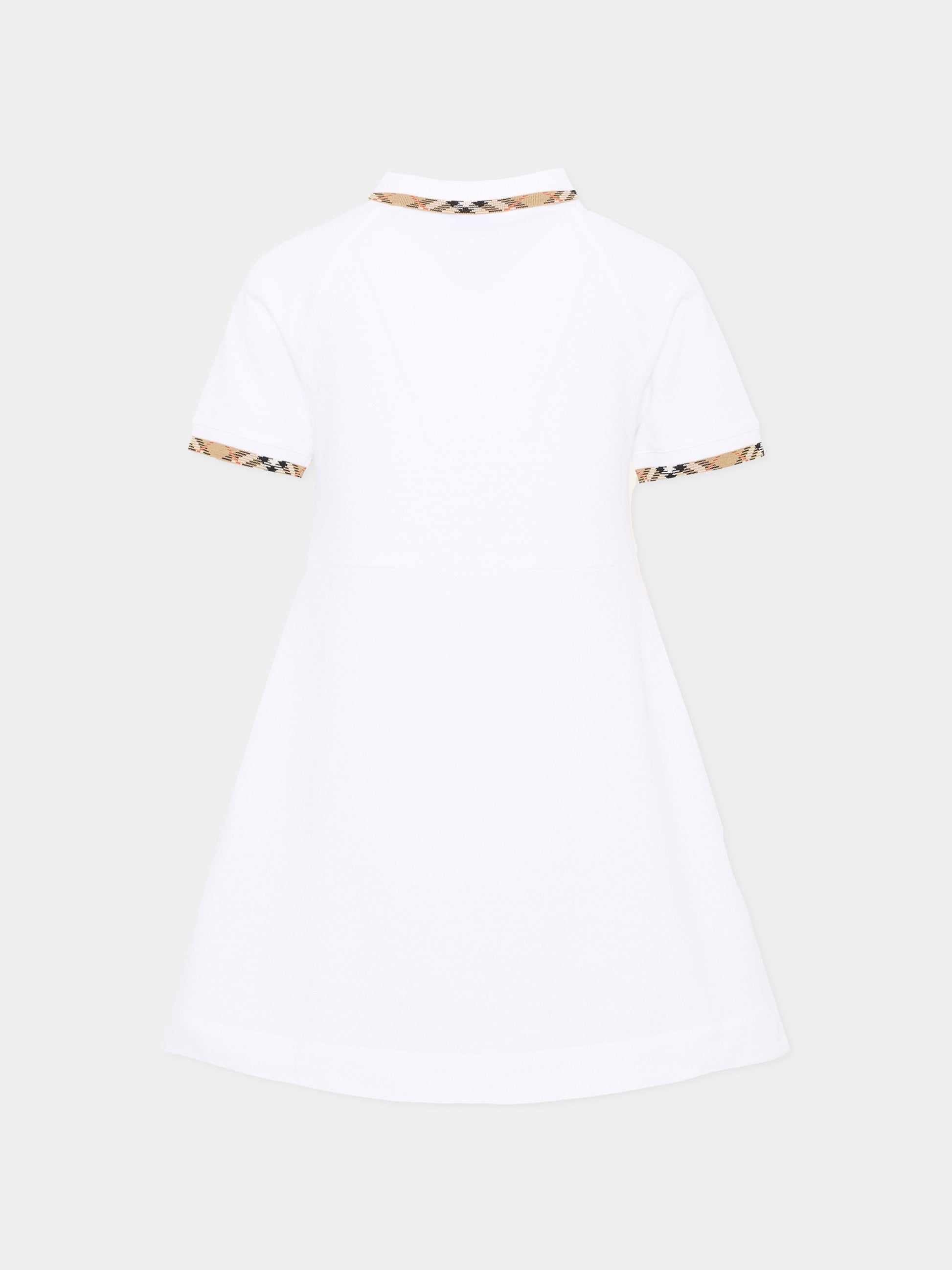 Vestito bianco per bambina con cavaliere equestre,Burberry Kids,8126330 A1464