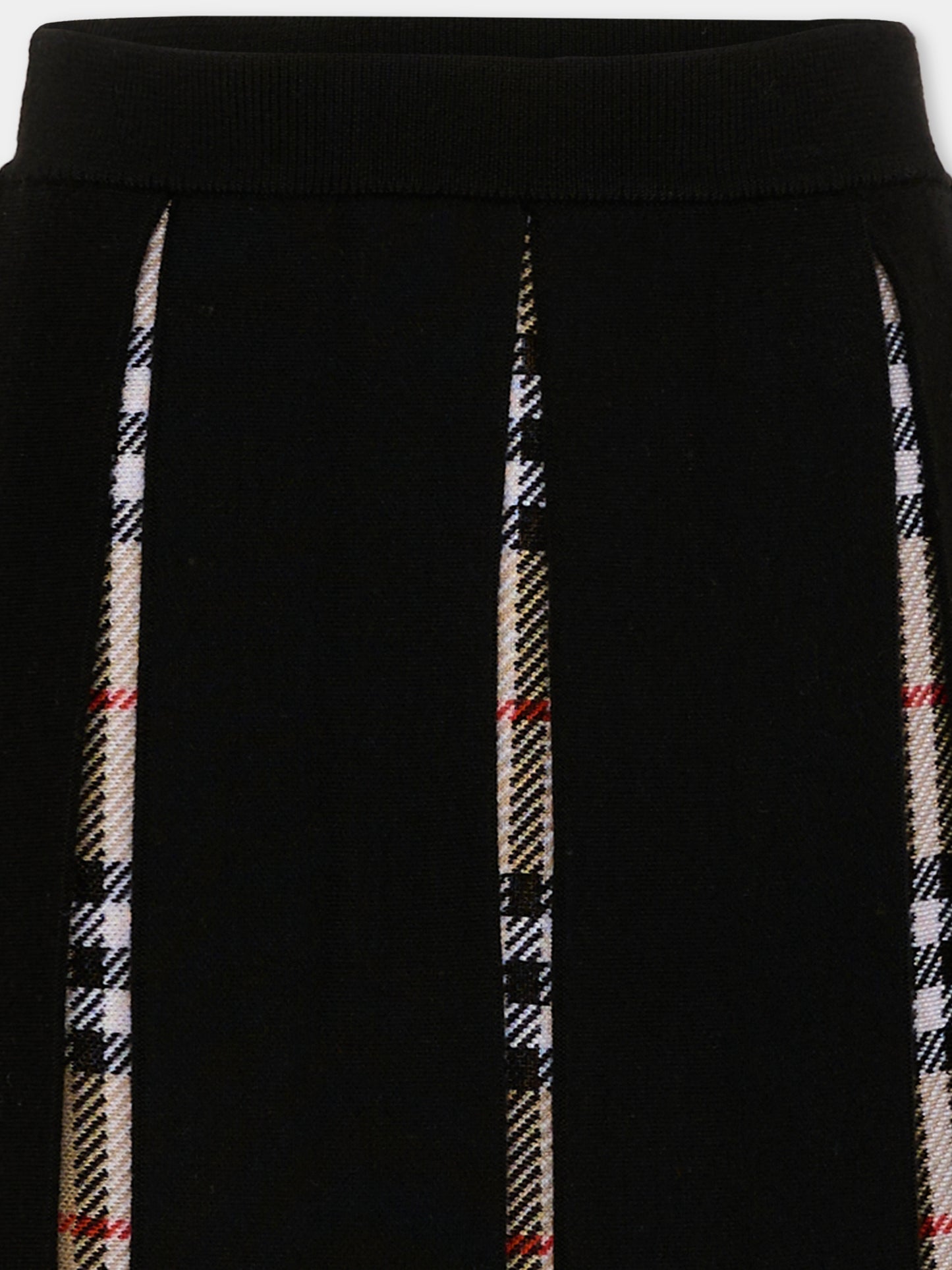 Gonna nera per bambina con check vintage