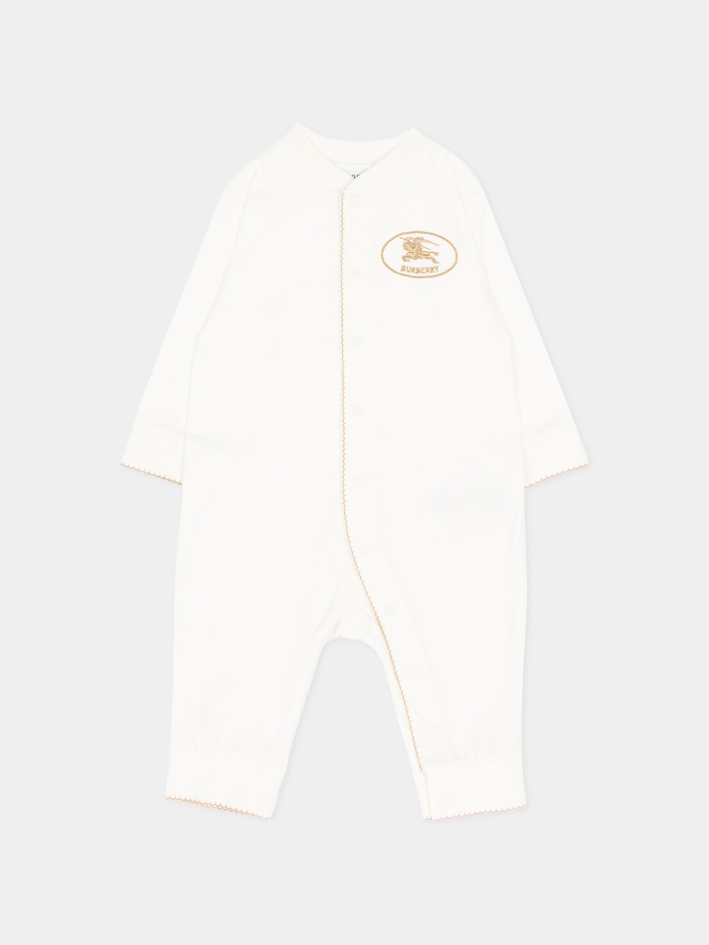 Tutina avorio per neonati con cavaliere equestre,Burberry Kids,8125975 B7078