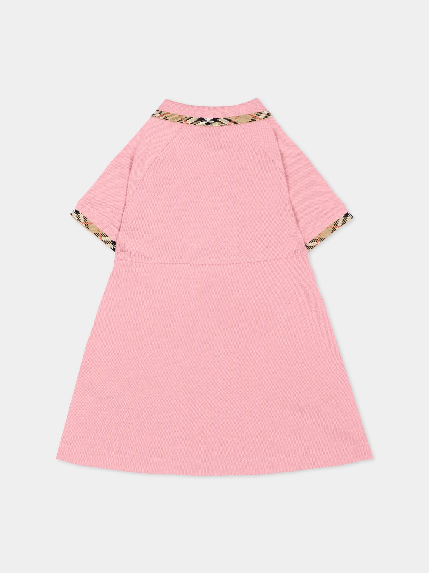 Vestito rosa per neonata con cavaliere equestre,Burberry Kids,8130262 C4159