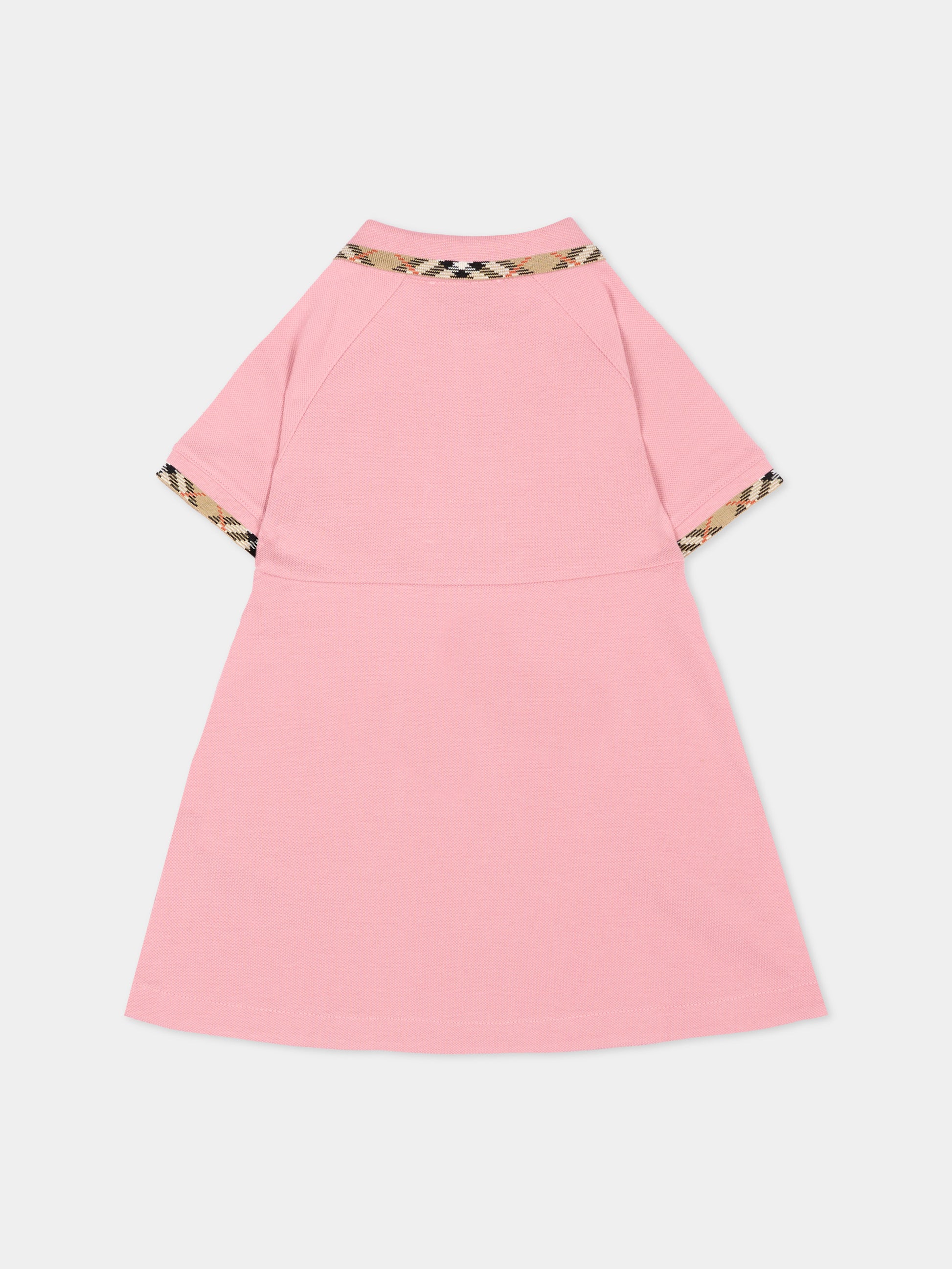 Vestito rosa per neonata con cavaliere equestre,Burberry Kids,8130262 C4159