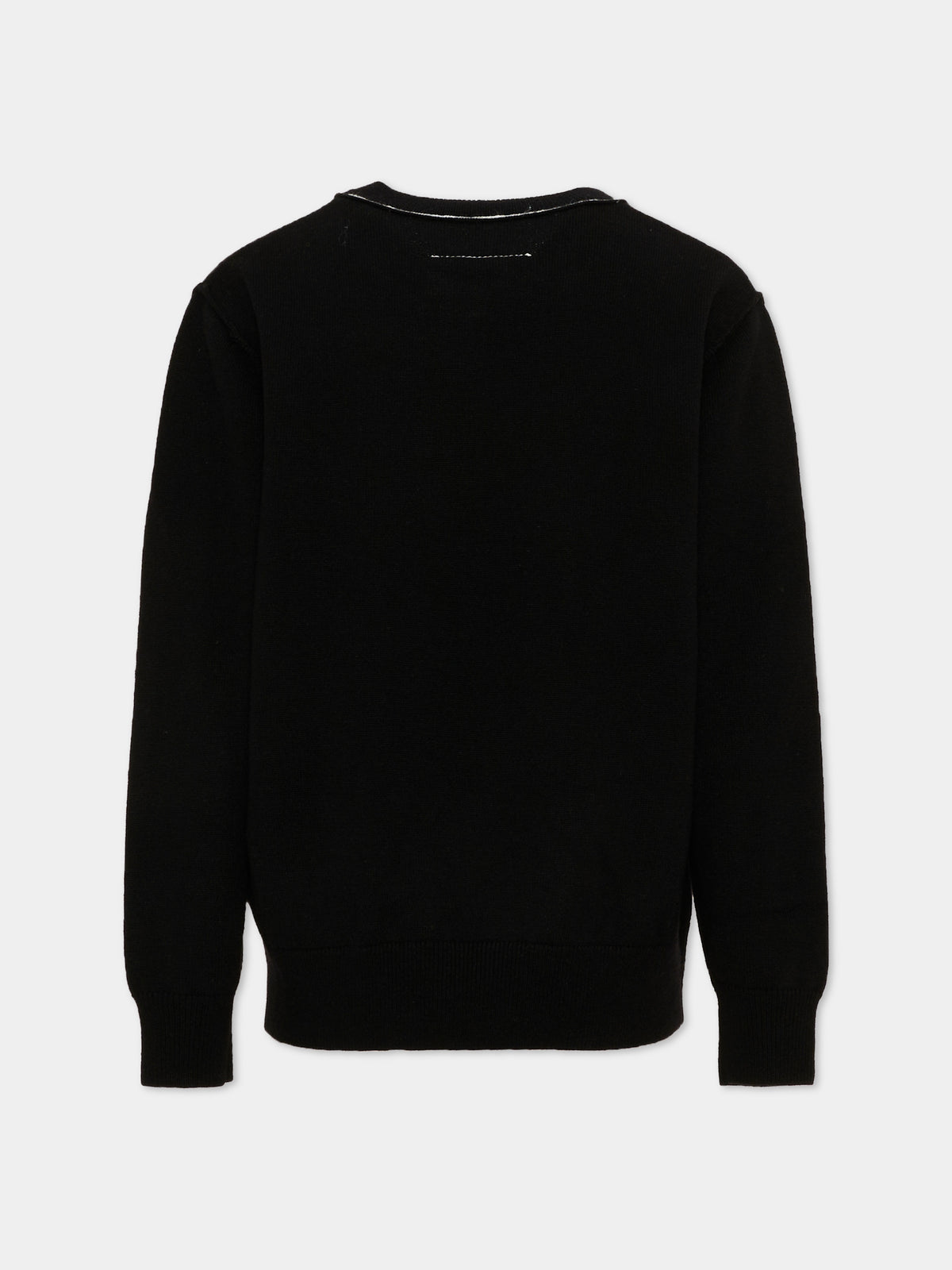 Maglione nero per bambini con logo,Mm6 Maison Margiela,M61025 MM06Q M6900