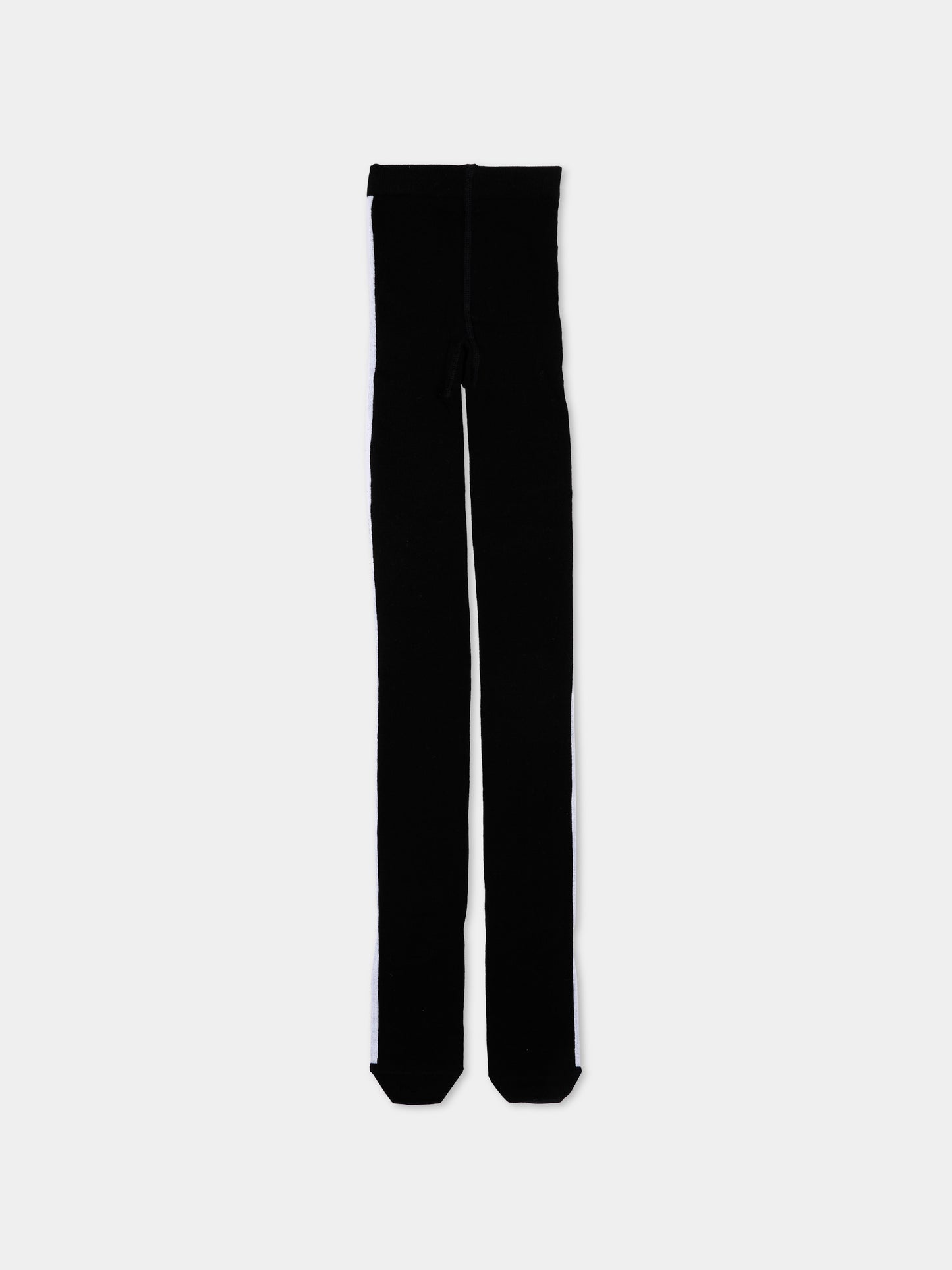 Collant nero per bambina con logo,Mm6 Maison Margiela,M61046 MM045 M6900