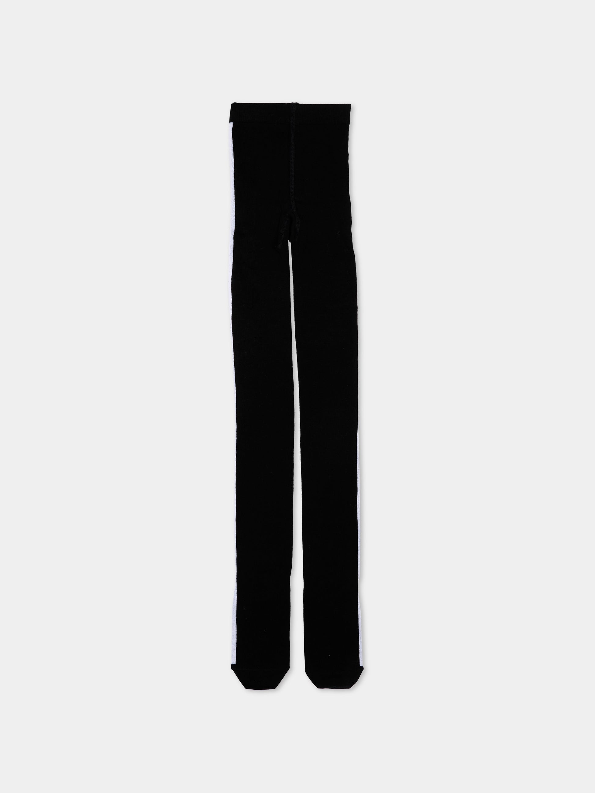 Collant nero per bambina con logo,Mm6 Maison Margiela,M61046 MM045 M6900