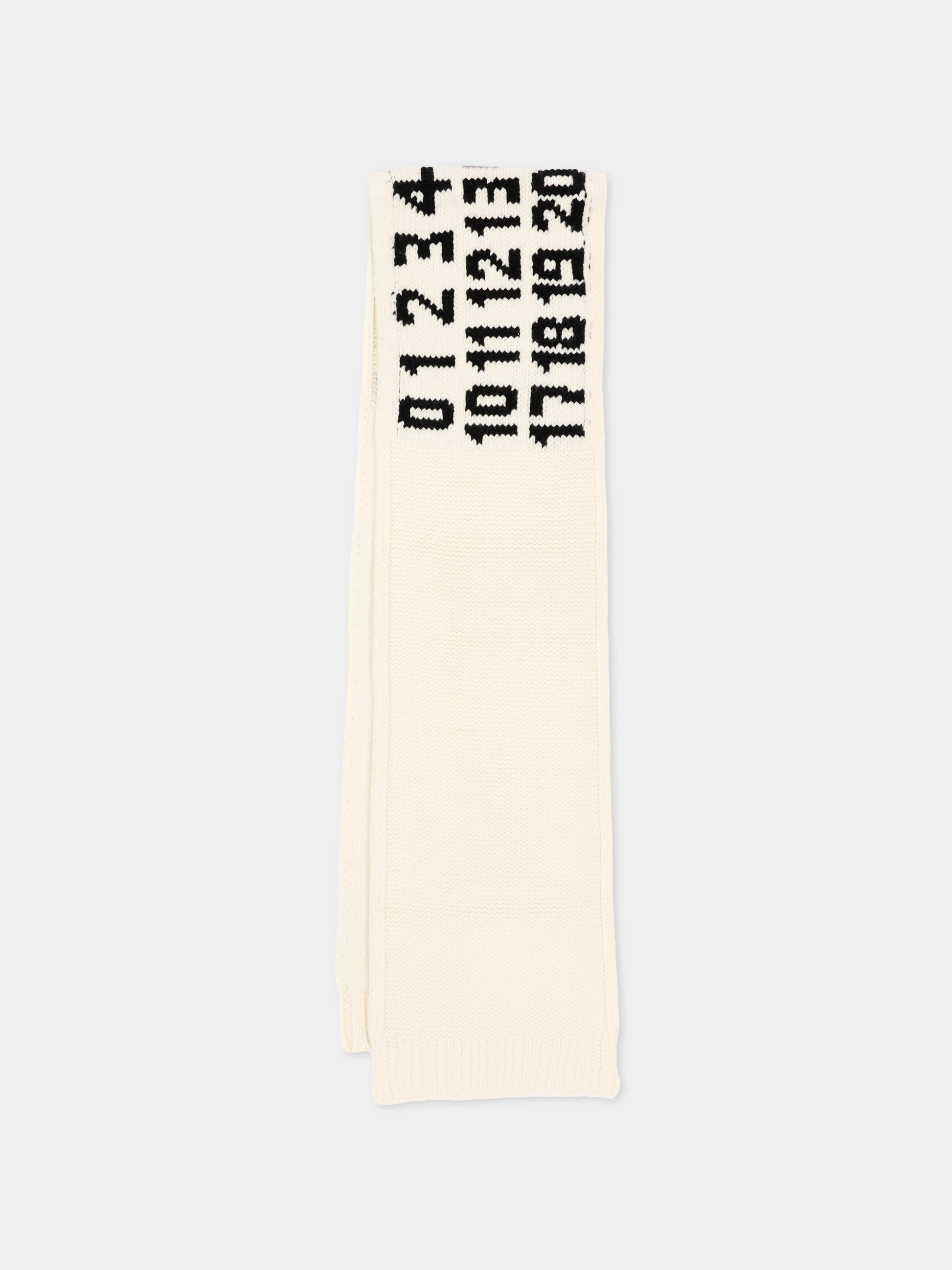 Sciarpa avorio per bambini jacquard,Mm6 Maison Margiela,M61052 MM08V M6101