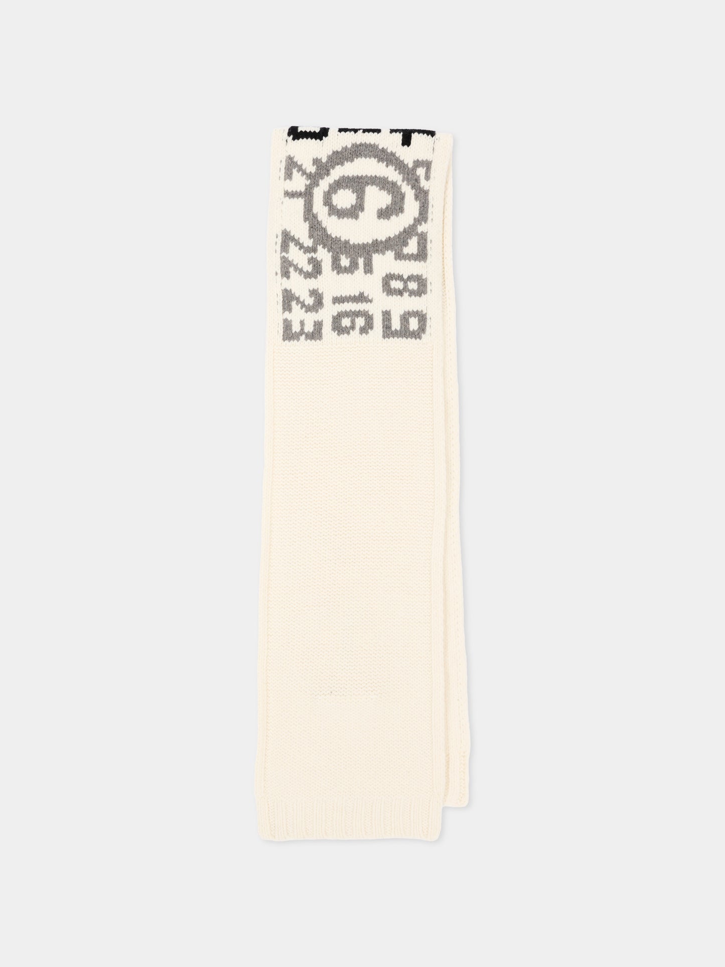 Sciarpa avorio per bambini jacquard,Mm6 Maison Margiela,M61052 MM08V M6101