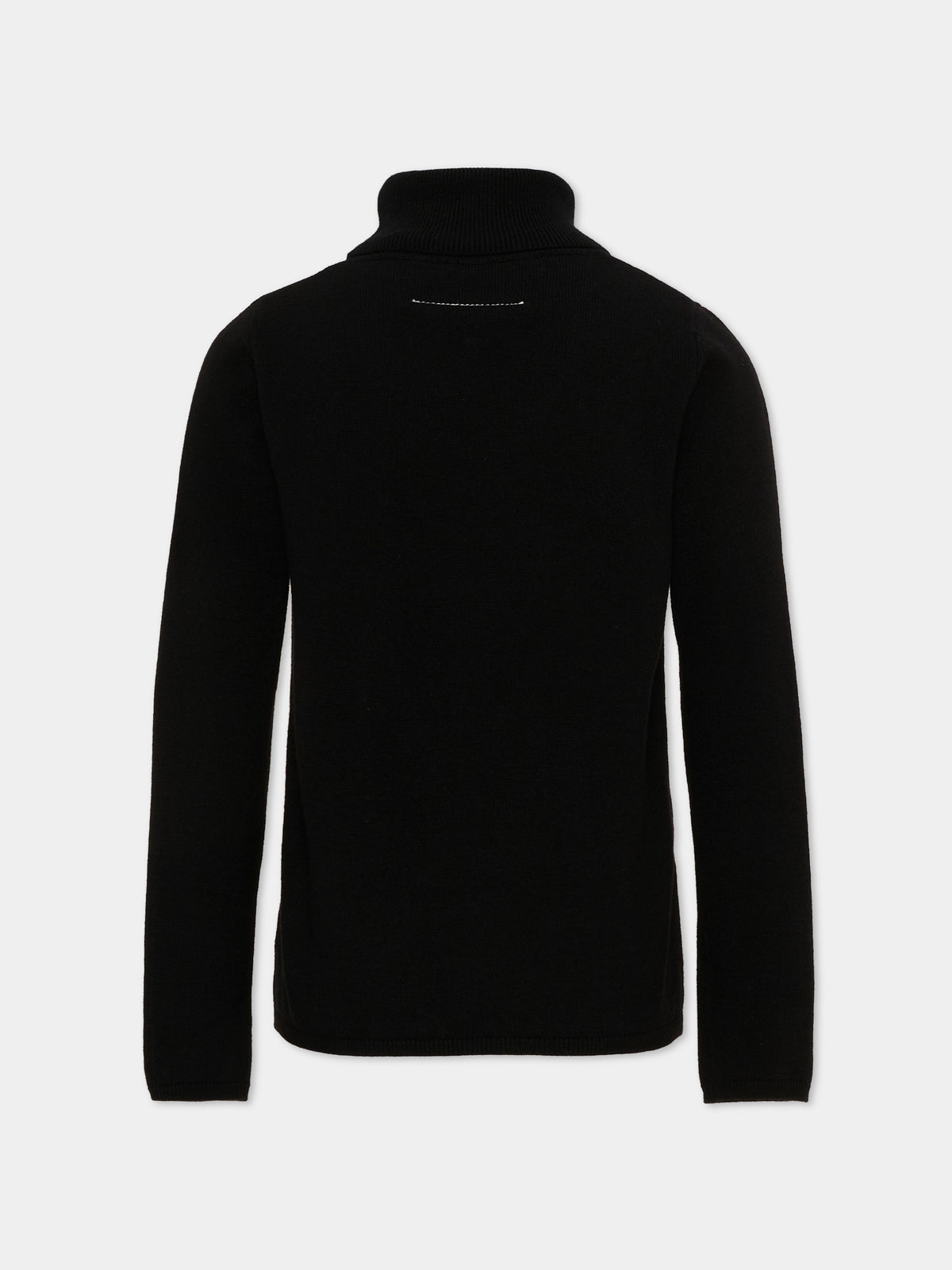 Dolcevita nero per bambini con logo,Mm6 Maison Margiela,M61064 MM06Q M6900