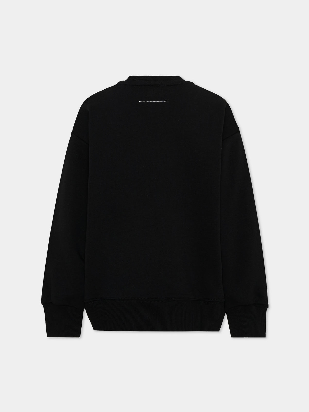 Felpa nera per bambini con logo,Mm6 Maison Margiela,M61116 MM02X M6900