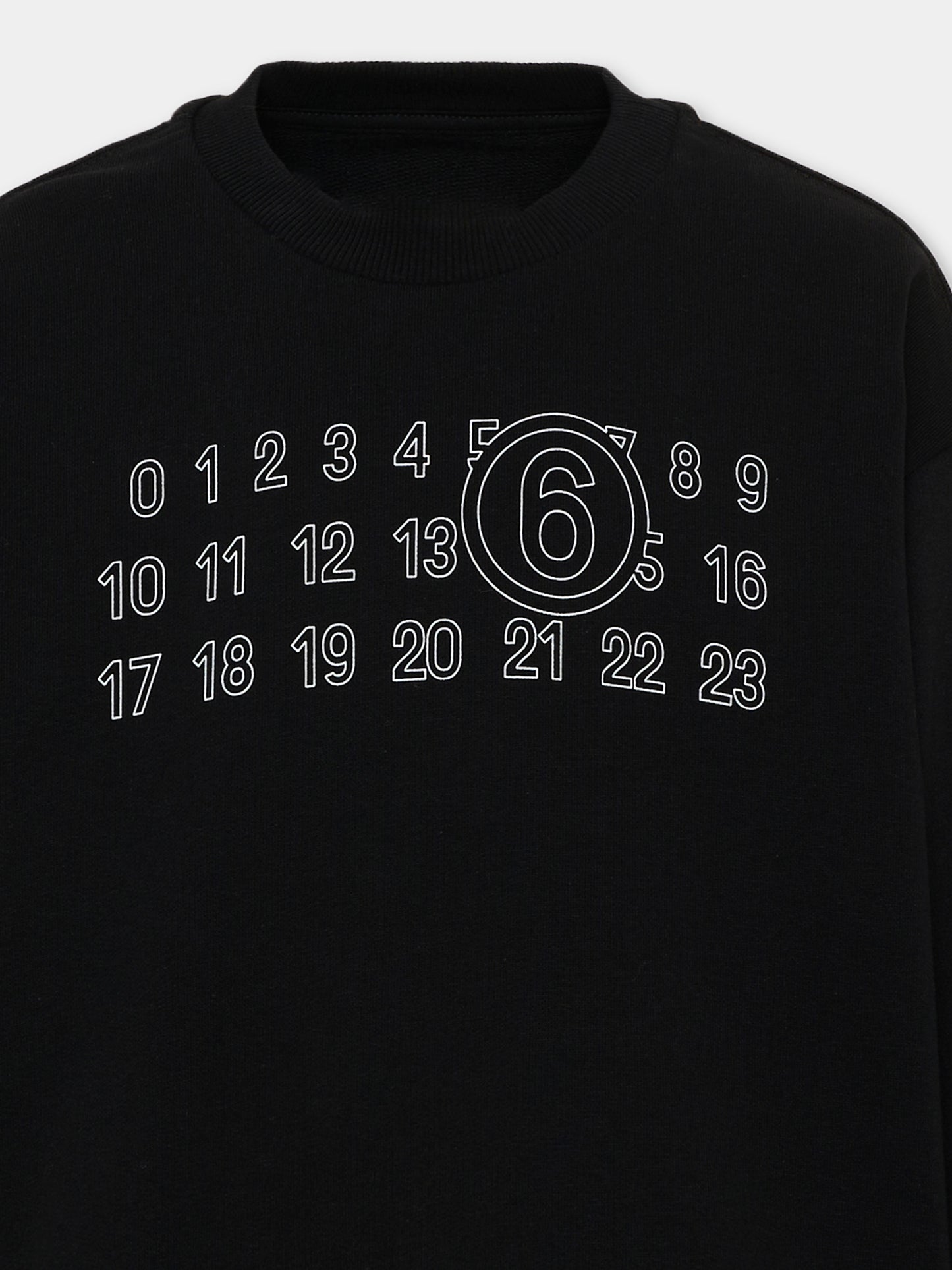 Felpa nera per bambini con logo,Mm6 Maison Margiela,M61116 MM02X M6900