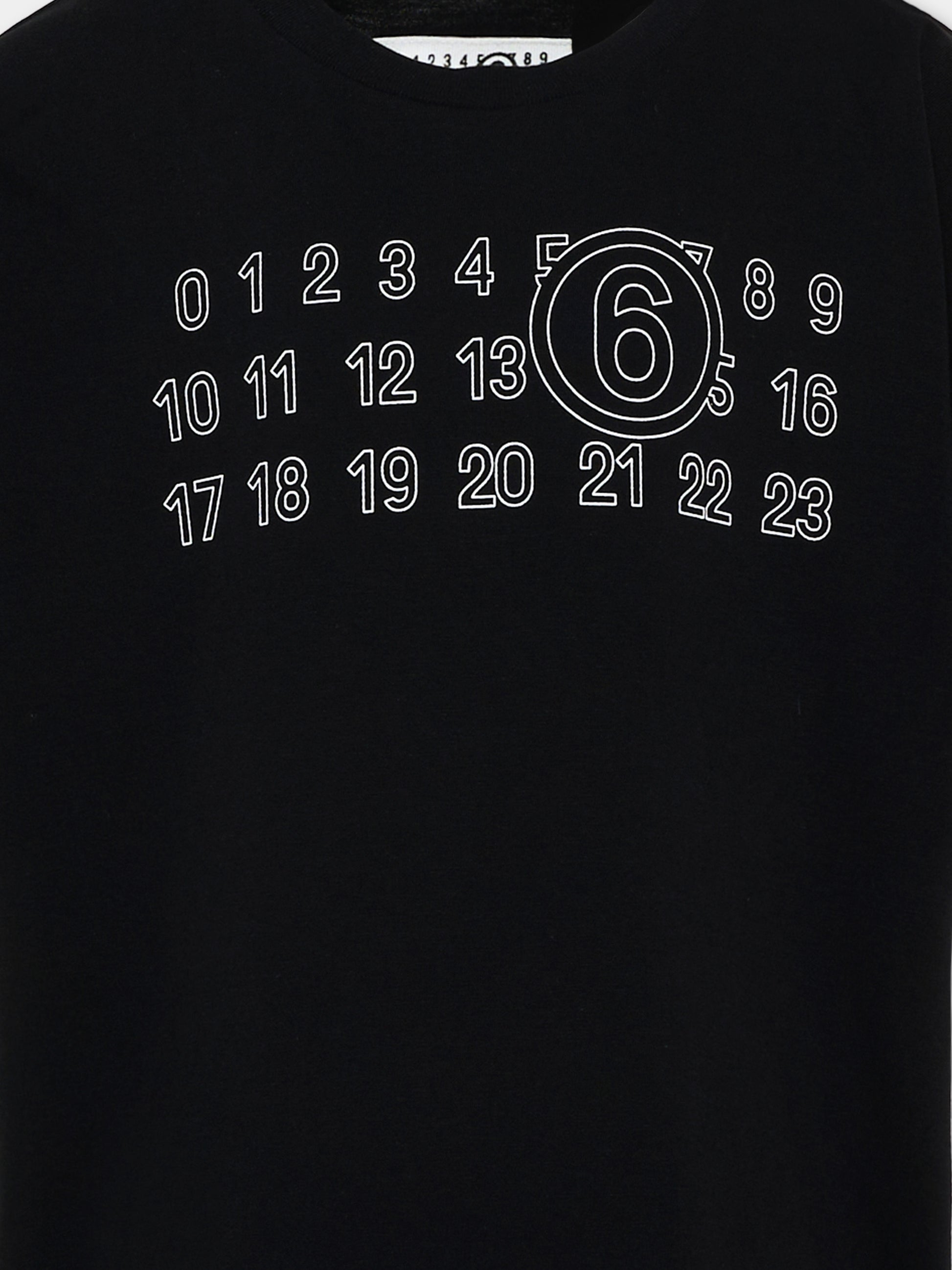 T-Shirt nera per bambini con logo,Mm6 Maison Margiela,M61117 MM02Y M6900