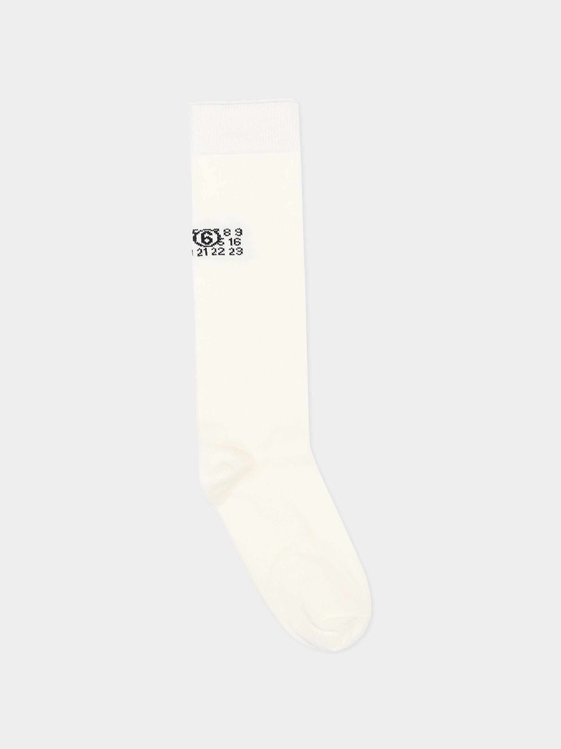 Calza in spugna avorio per bambini con logo,Mm6 Maison Margiela,M61118 MM045 M6100