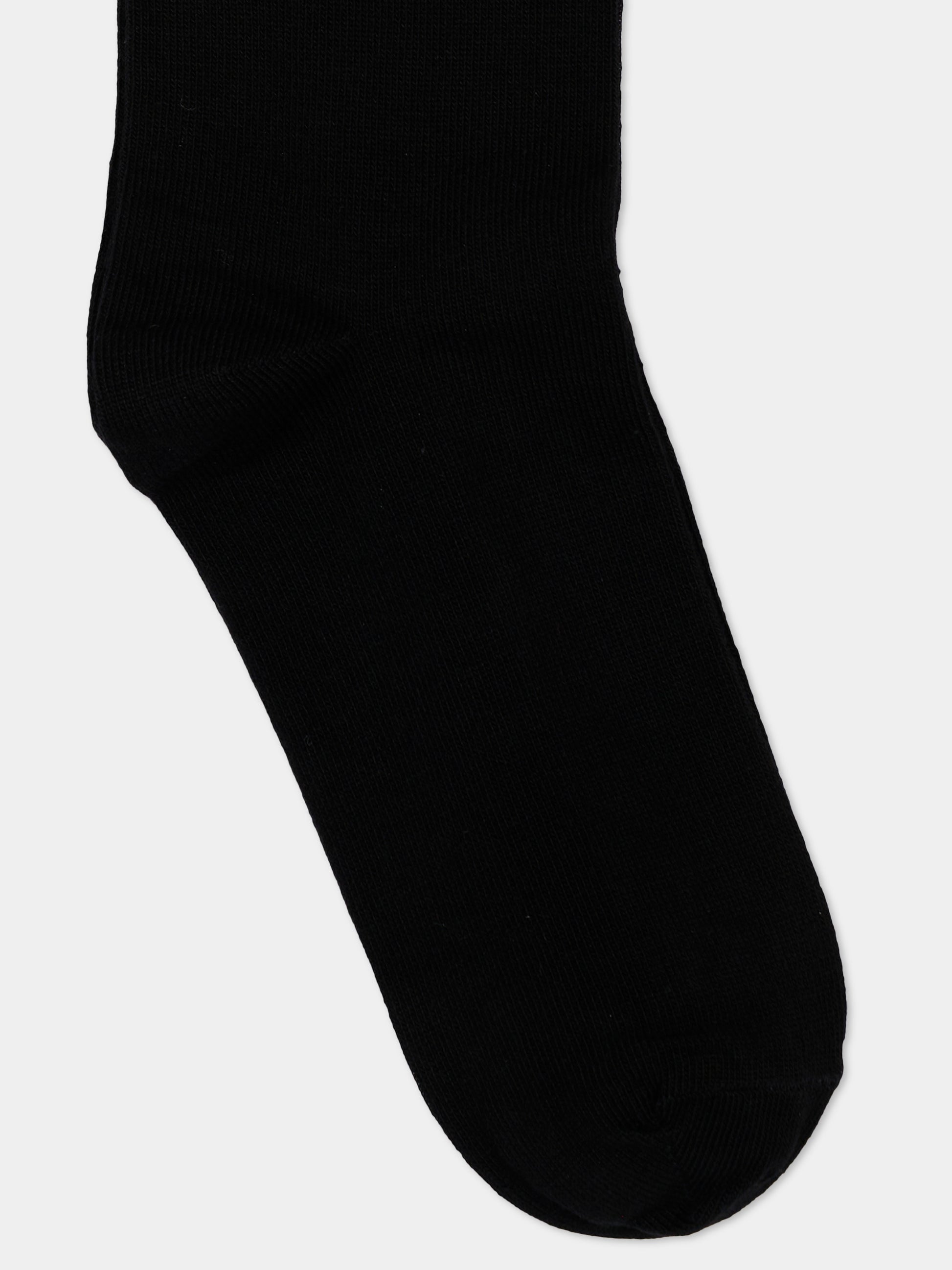Calza in spugna nera per bambini con logo,Mm6 Maison Margiela,M61118 MM045 M6900