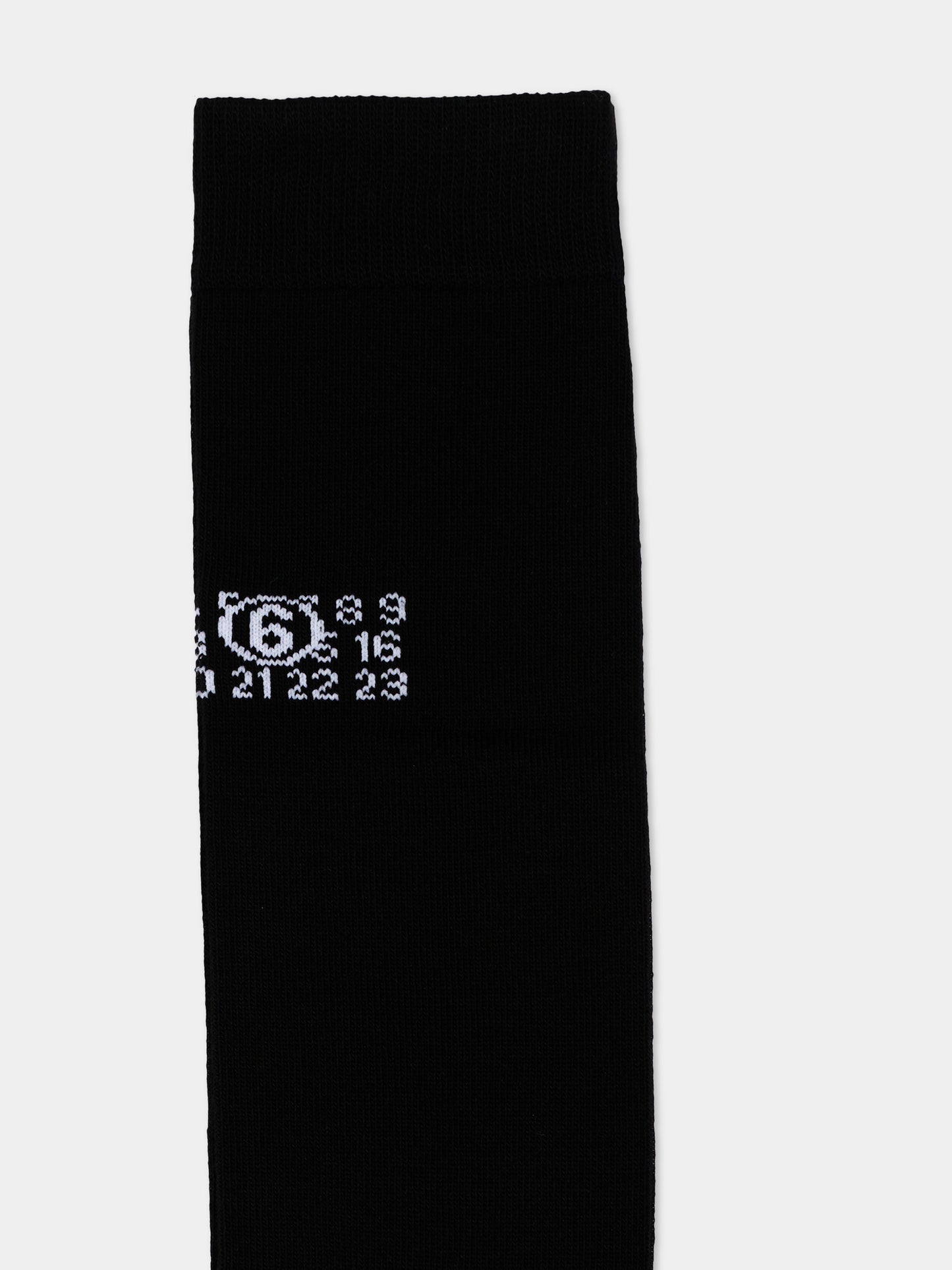 Calza in spugna nera per bambini con logo,Mm6 Maison Margiela,M61118 MM045 M6900