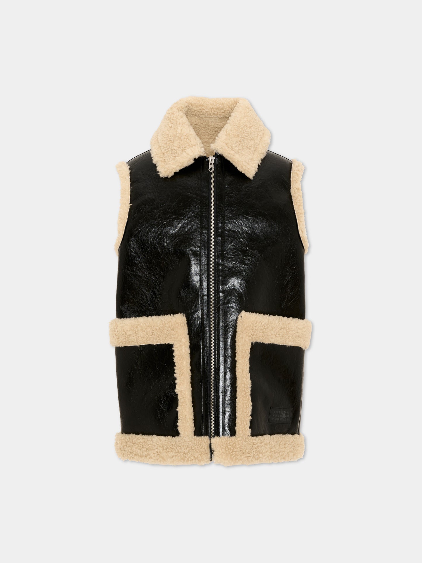 Gilet nero per bambini con zip,Mm6 Maison Margiela,M61127 MM08J M6900
