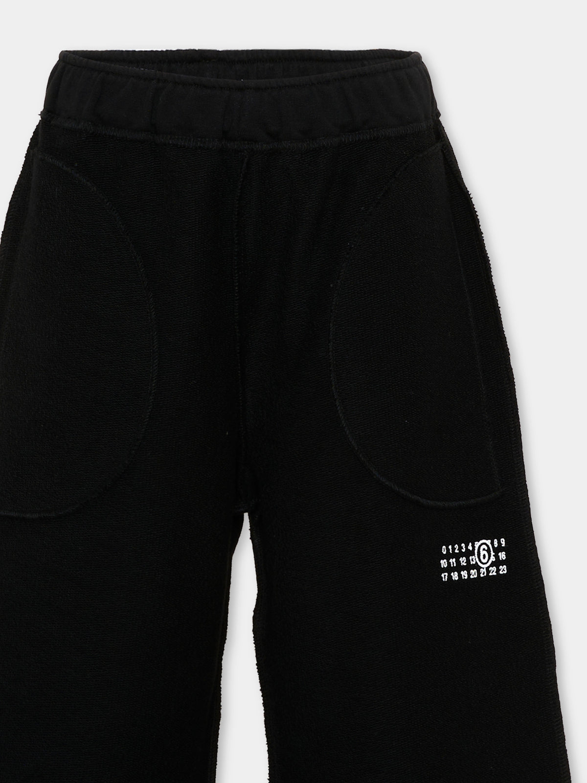 Pantaloni sportivi nero per bambini con logo,Mm6 Maison Margiela,M61131 MM08S M6900