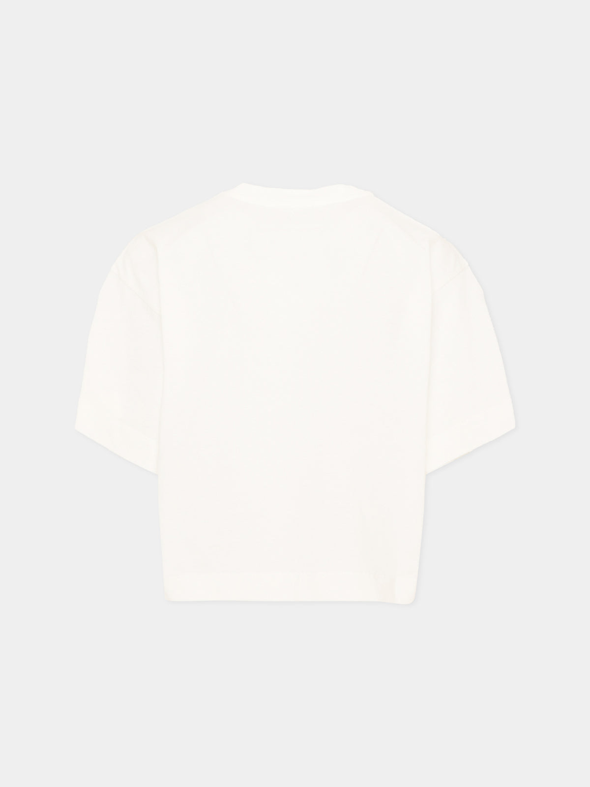 T-Shirt avorio per bambina con logo,Mm6 Maison Margiela,M61134 MM04I M6102