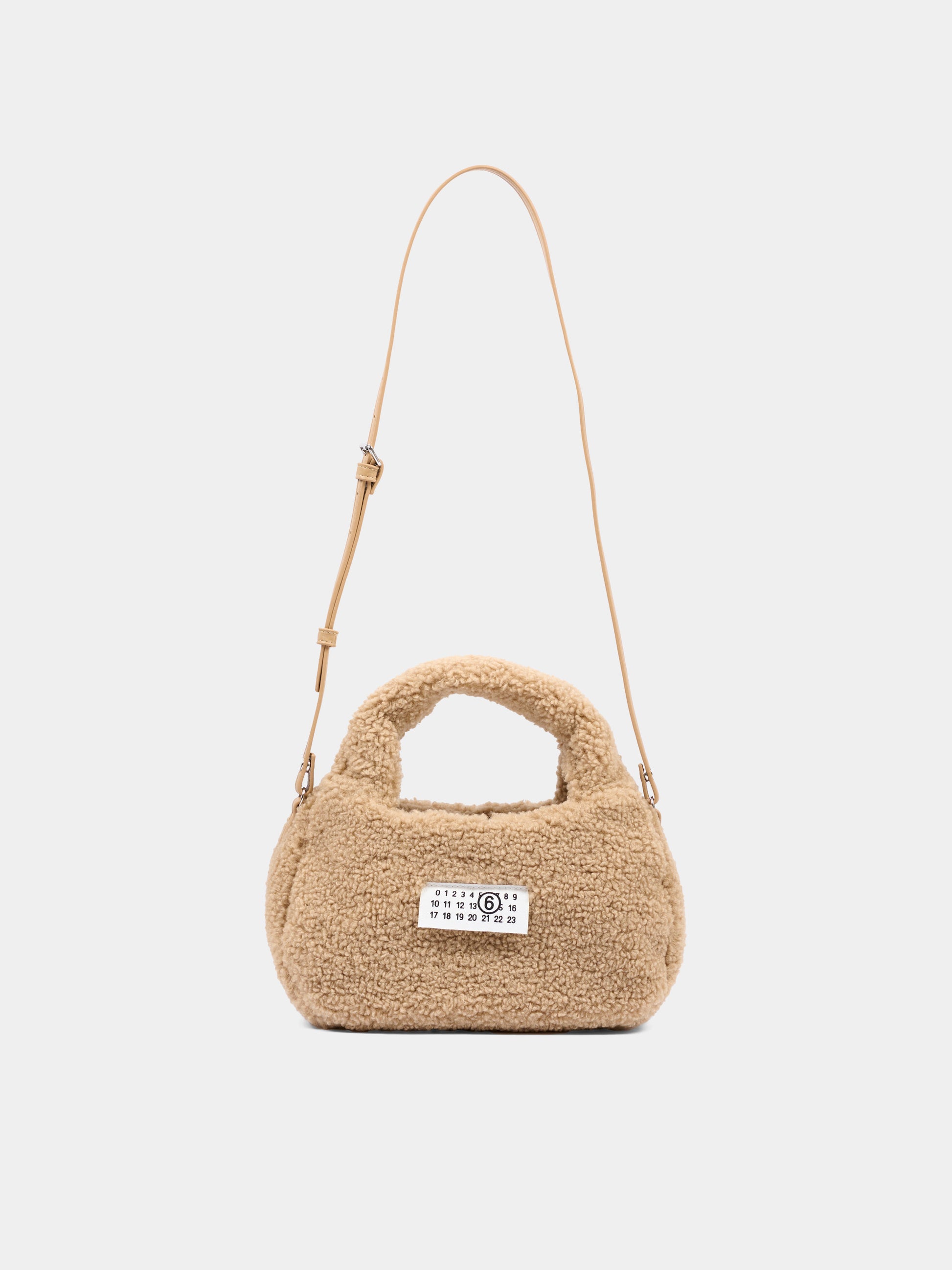 Borsa beige con etichetta logo per bambina,Mm6 Maison Margiela,M61143 MM09I M6714