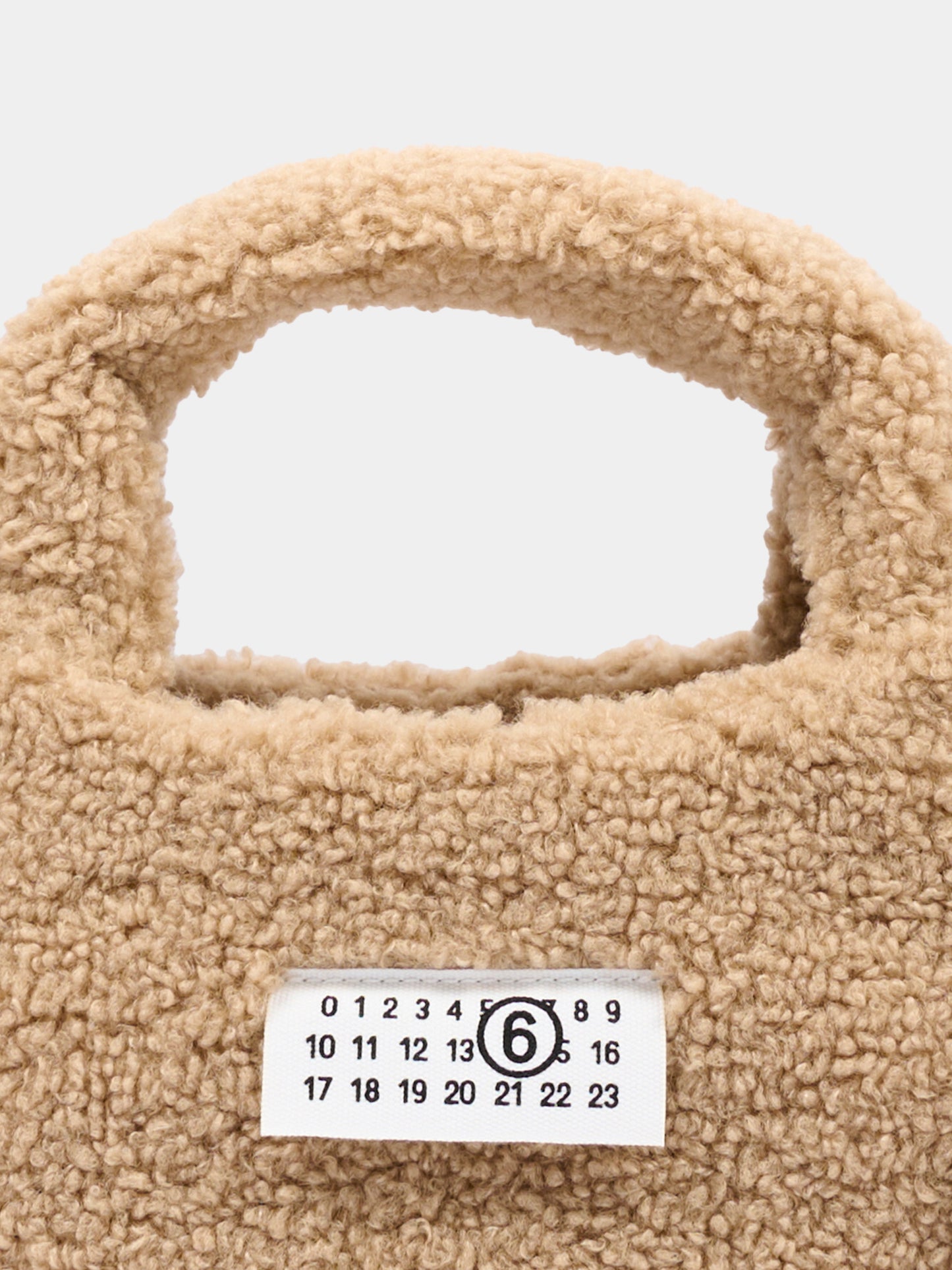 Borsa beige con etichetta logo per bambina,Mm6 Maison Margiela,M61143 MM09I M6714