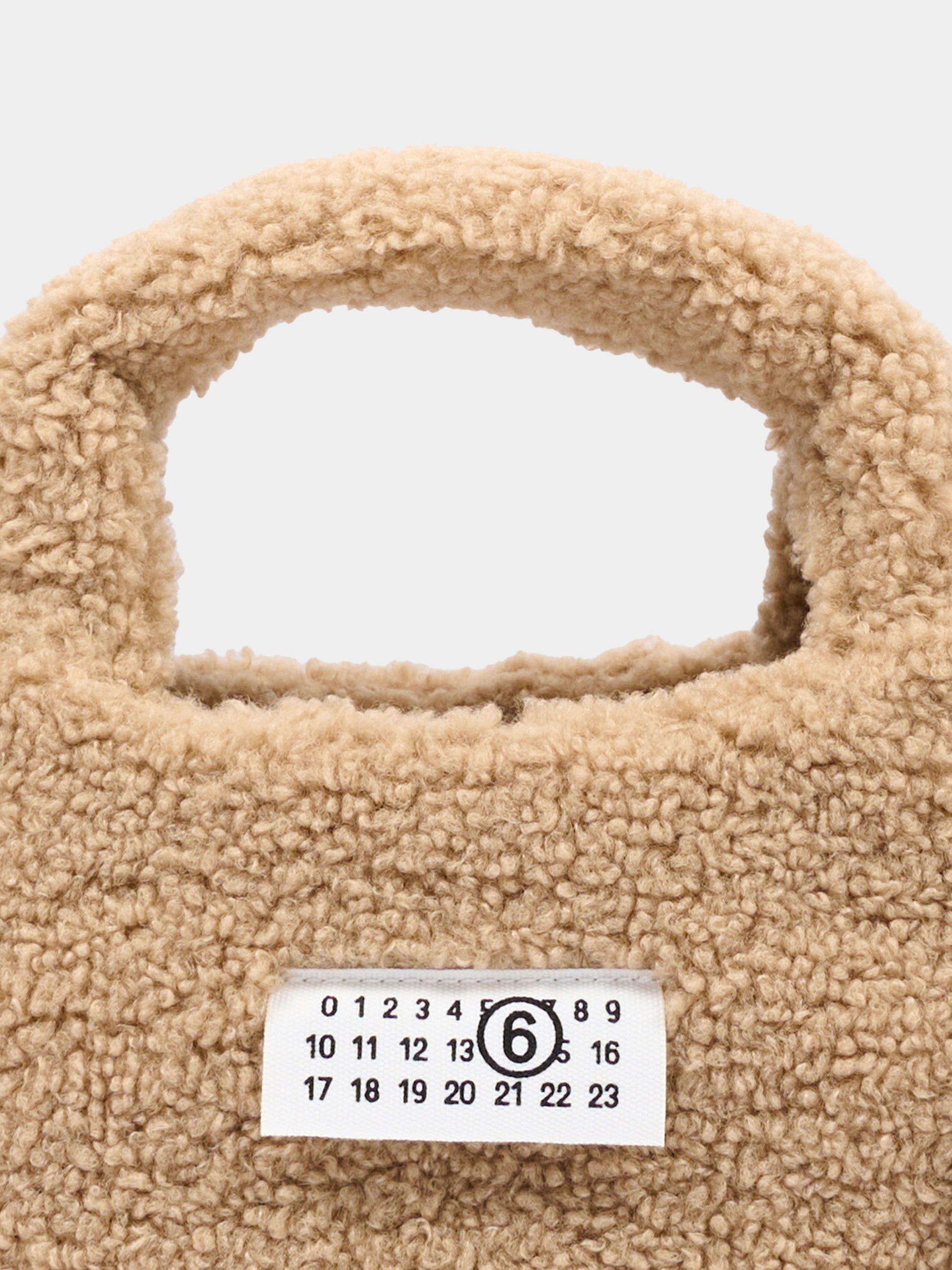Borsa beige con etichetta logo per bambina,Mm6 Maison Margiela,M61143 MM09I M6714