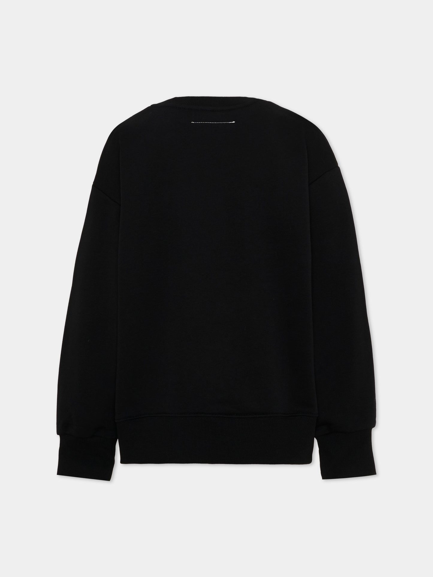 Felpa nera per bambini con logo,Mm6 Maison Margiela,M61157 MM02X M6900