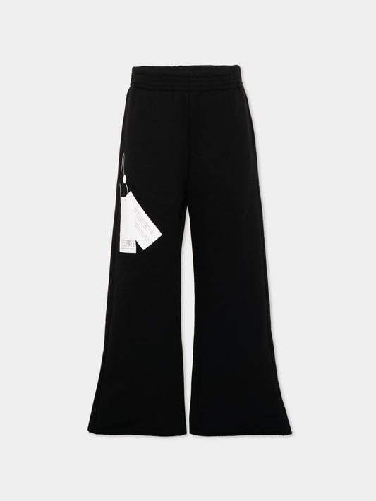 Pantalone nero per bambini con logo,Mm6 Maison Margiela,M61158 MM02X M6900