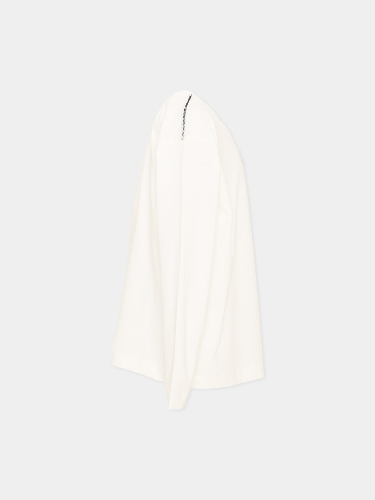 T-Shirt a manica lunga avorio per bambini con logo,Mm6 Maison Margiela,M61164 MM04I M6102