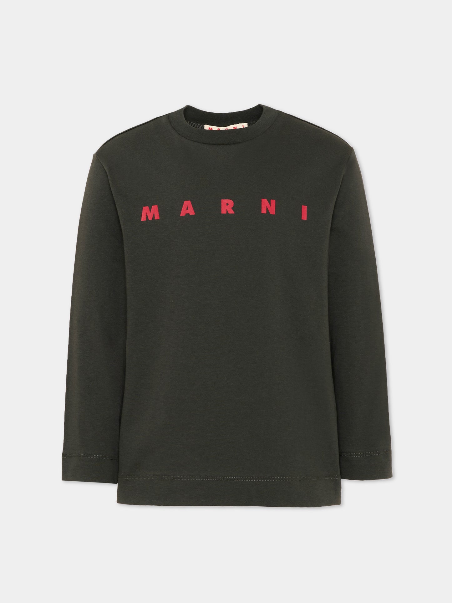 T-Shirt grigia per bambini con logo,Marni Kids,M01603 M00RF 0M924