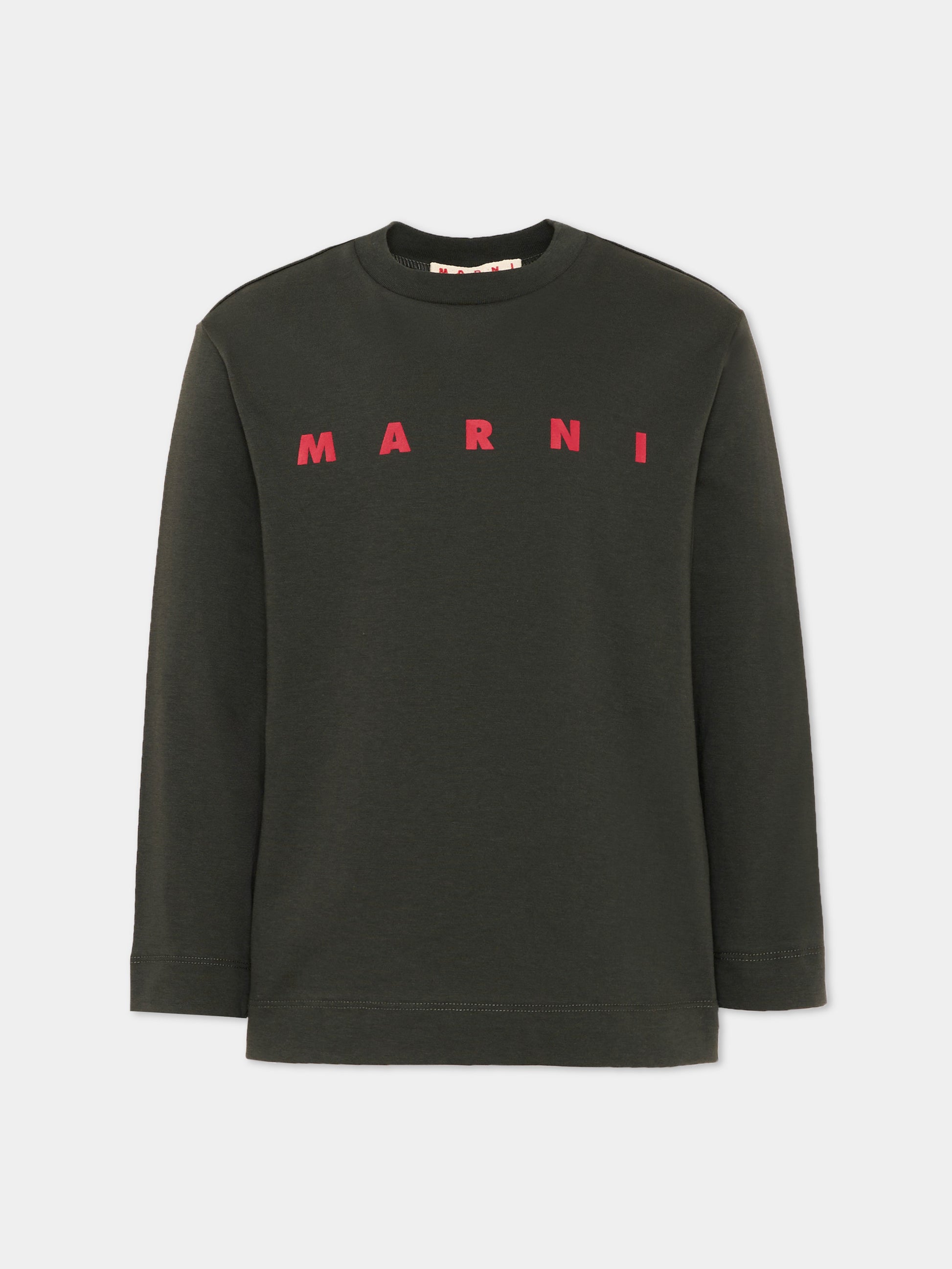 T-Shirt grigia per bambini con logo,Marni Kids,M01603 M00RF 0M924